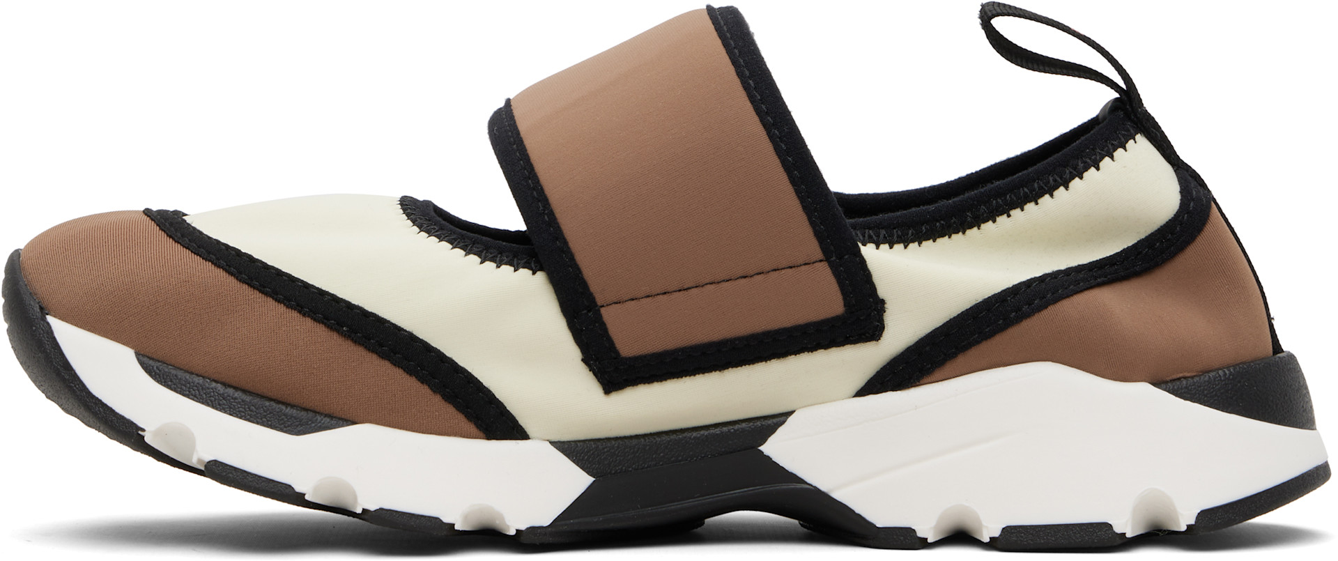 Marni - Baskets de course de style Charles IX blanc et brun