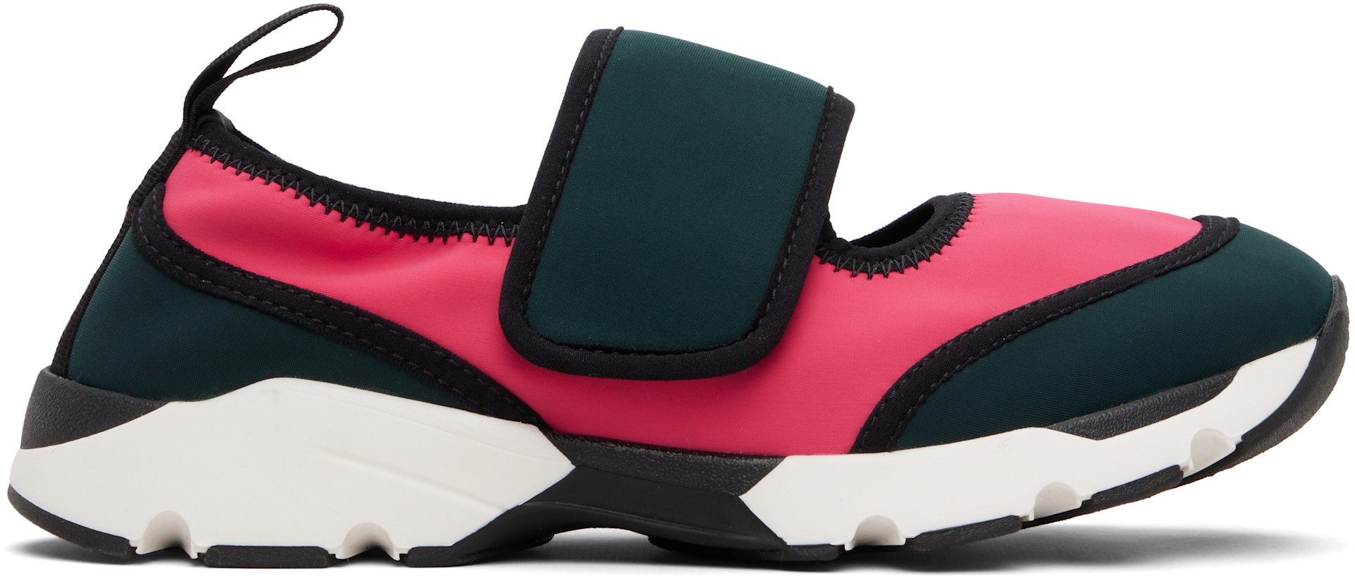 Marni - Baskets de course de style Charles IX vert et rose