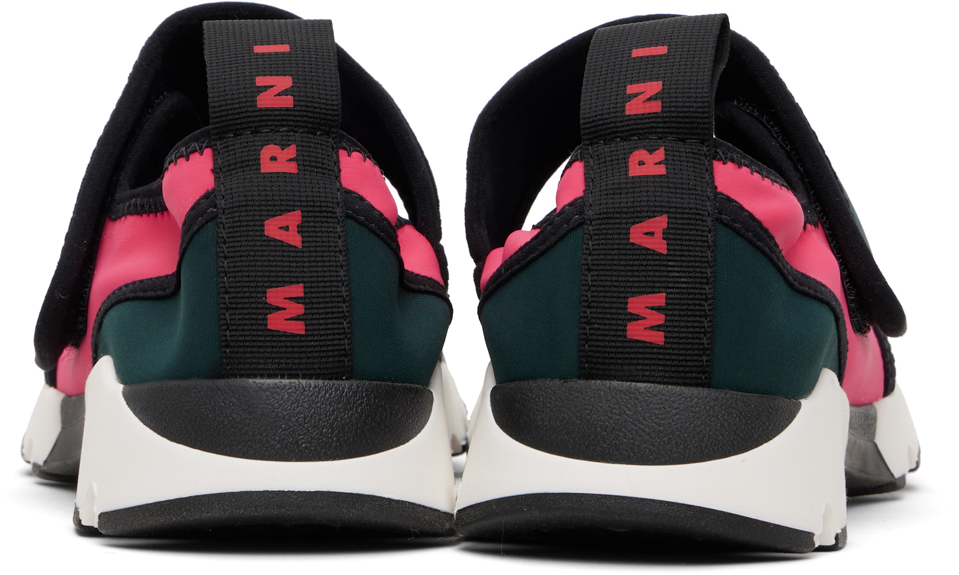 Marni - Baskets de course de style Charles IX vert et rose
