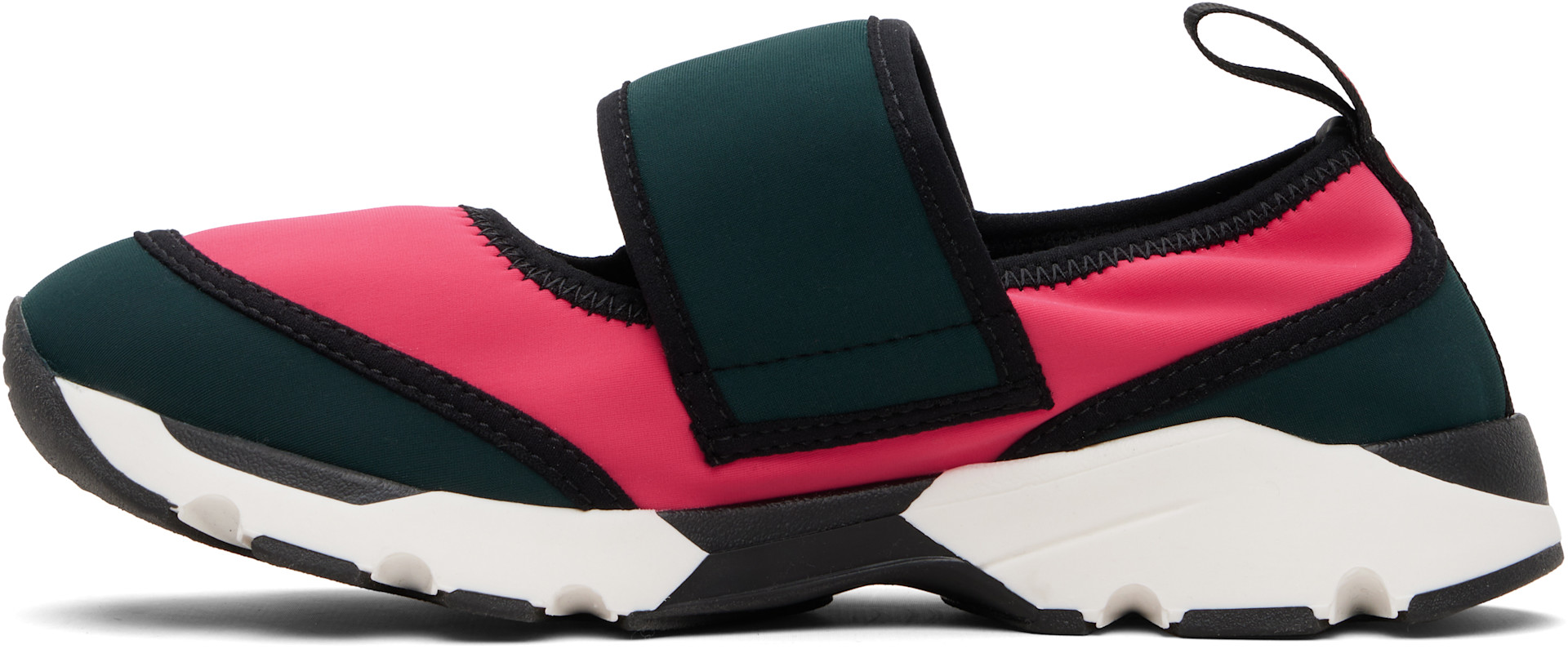 Marni - Green & Pink Lycra Mary Jane Running Sneakers
