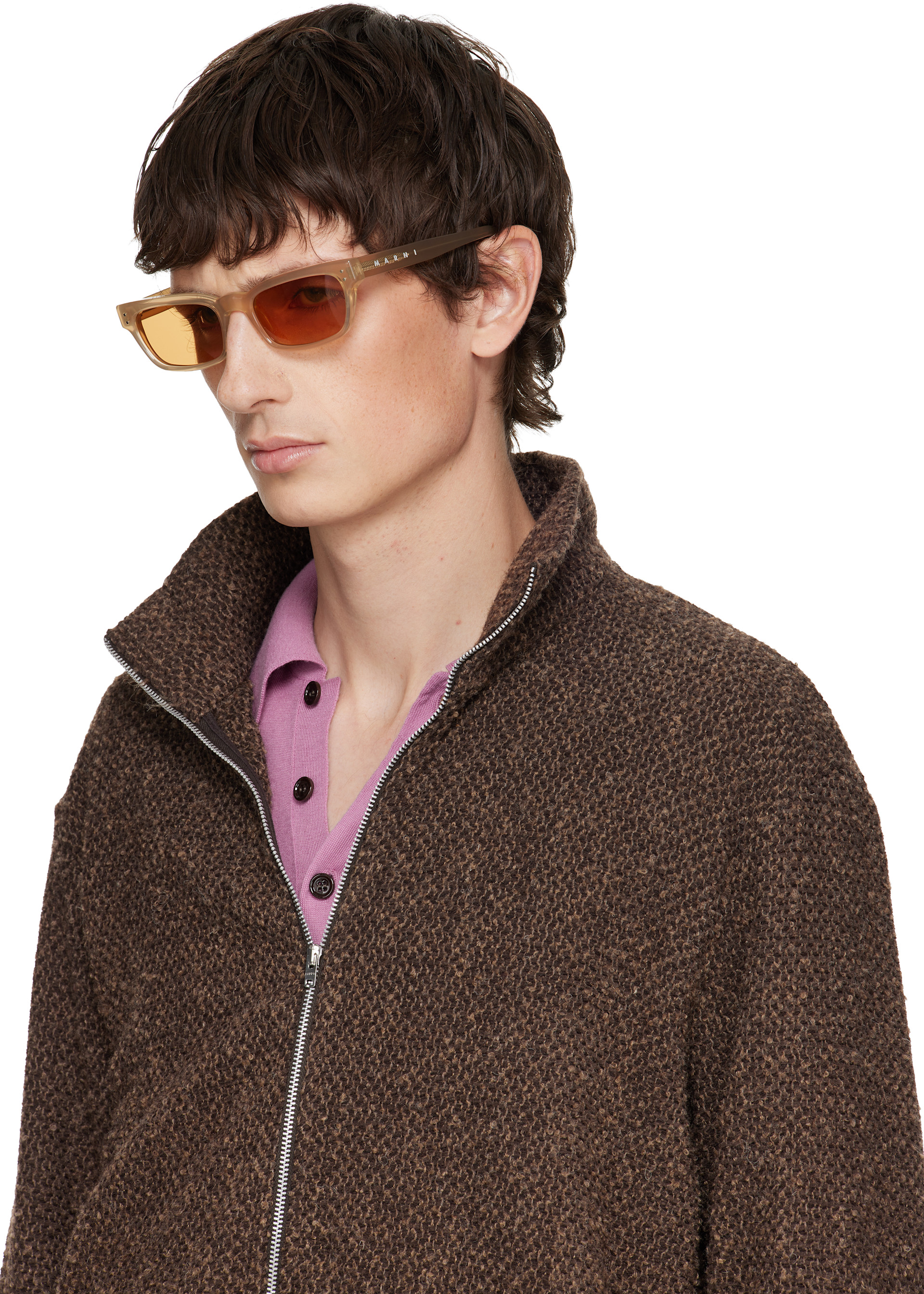 Marni 53mm Round flower Sunglasses ice beige Men main image 3