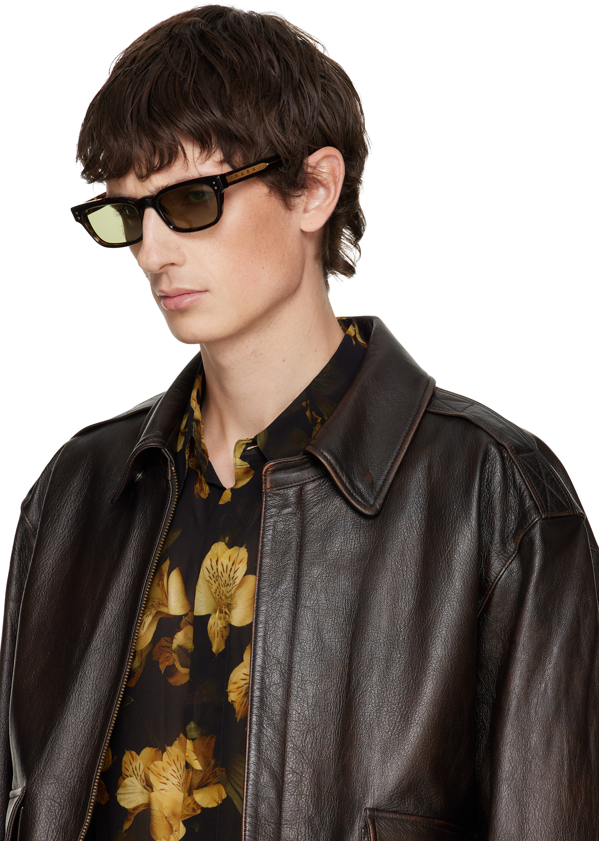 Marni: ブラウン RETROSUPERFUTUREエディション Floosa サングラス