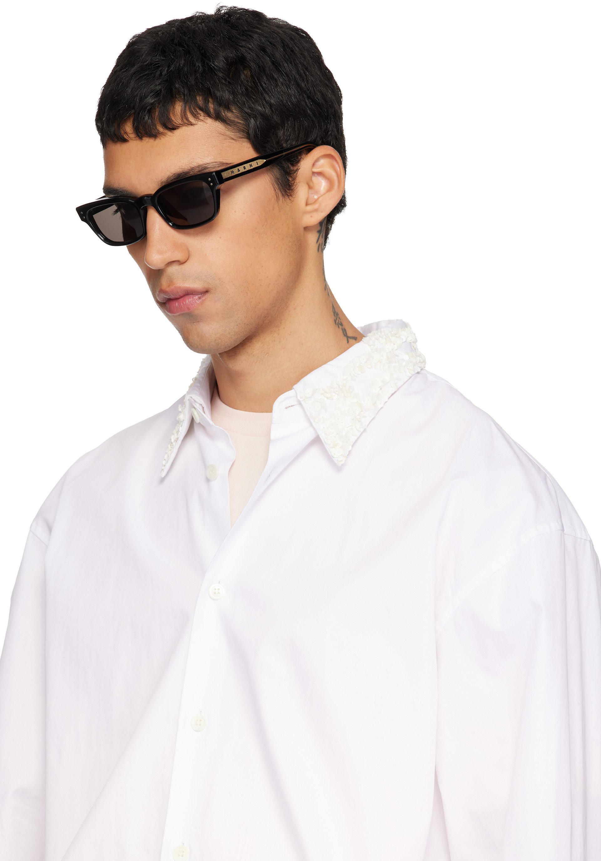 Marni: ブラック RETROSUPERFUTUREエディション Floosa サングラス