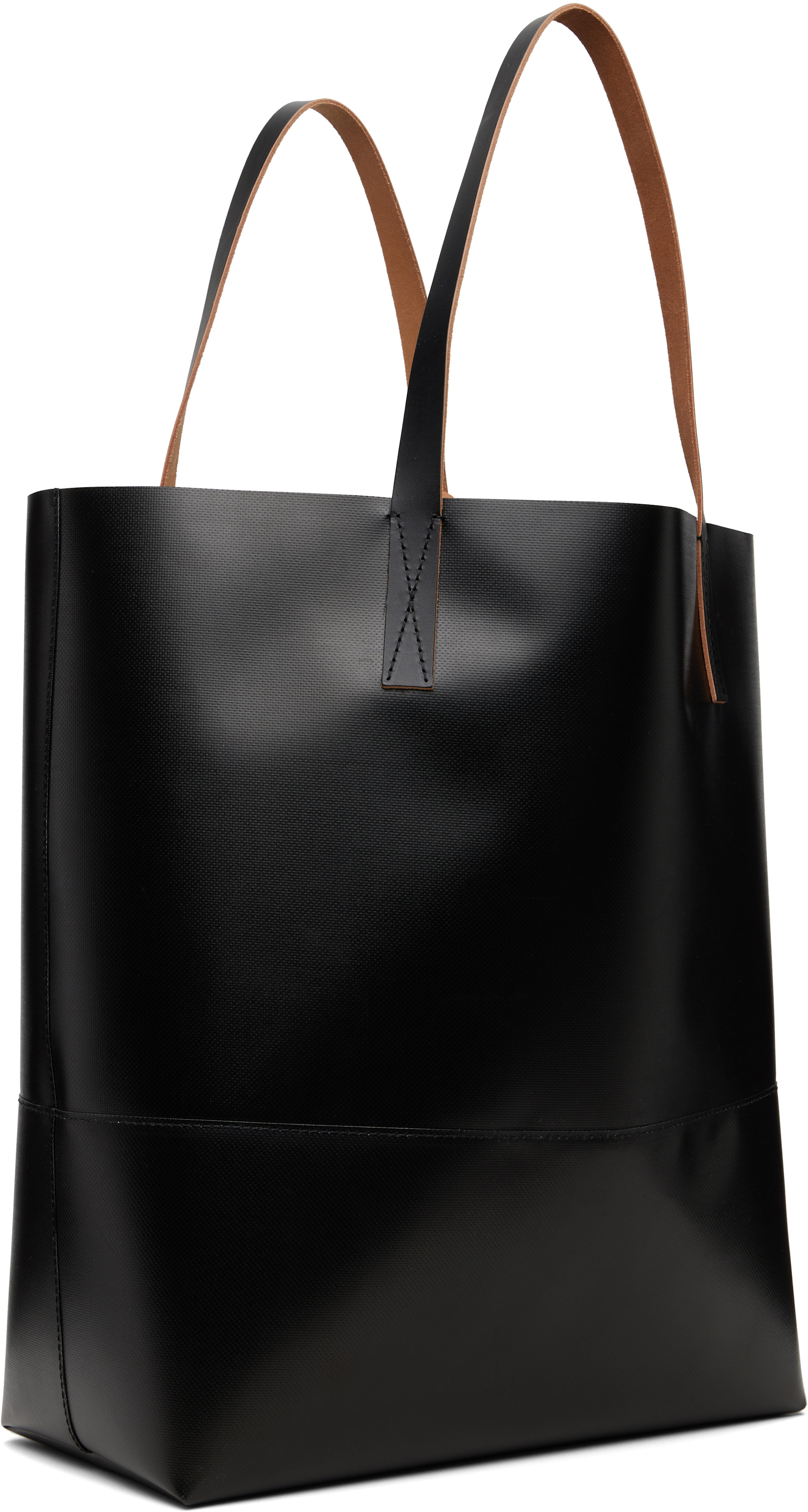 Marni: ブラック 'Marni Tag' Open Shopper トートバッグ | SSENSE 日本