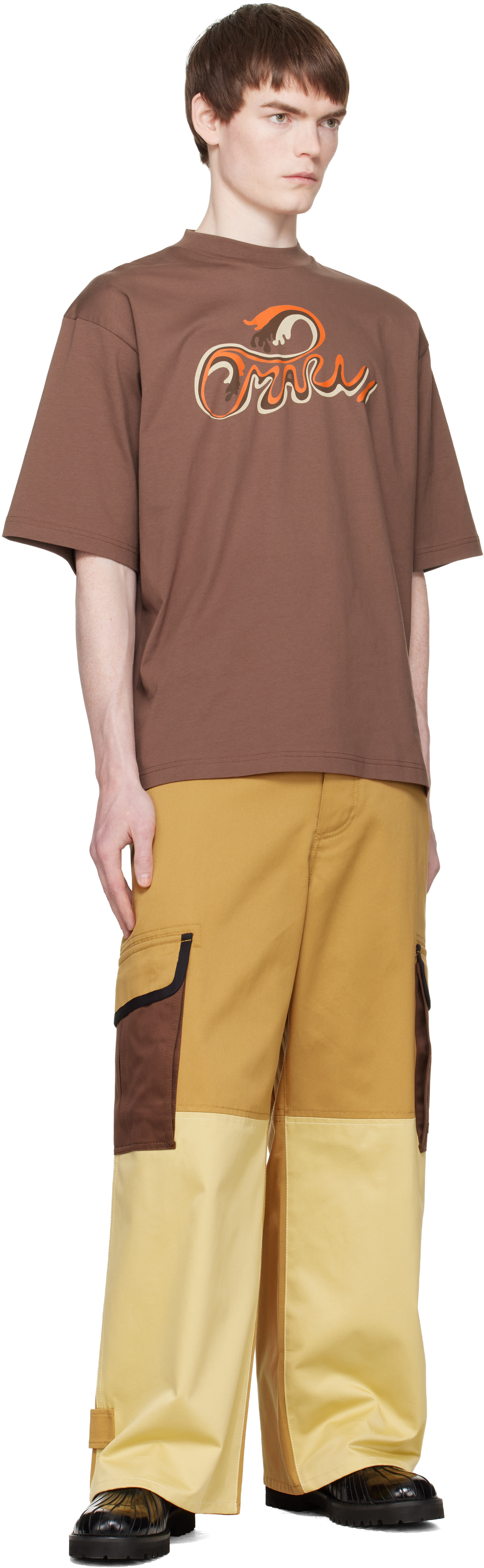 Marni: タン 撥水性 カラーブロック カーゴパンツ | SSENSE 日本 Marni: タン 撥水性 カラーブロック カーゴパンツ | SSENSE 日本