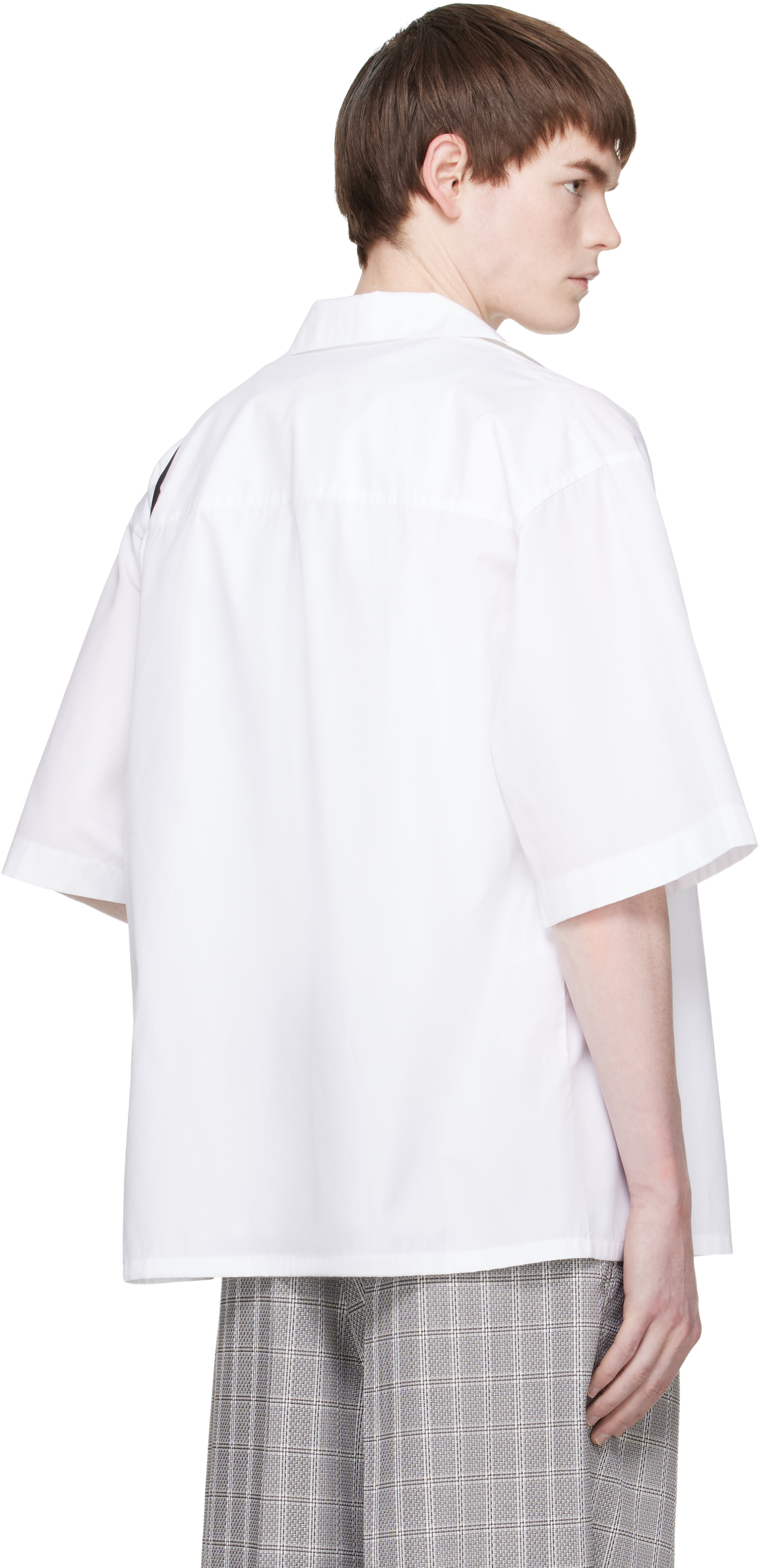 MARNI Peeping Marni Logo ボウリングシャツ Marni: White Peeping Marni Logo Bowling Shirt | SSENSE