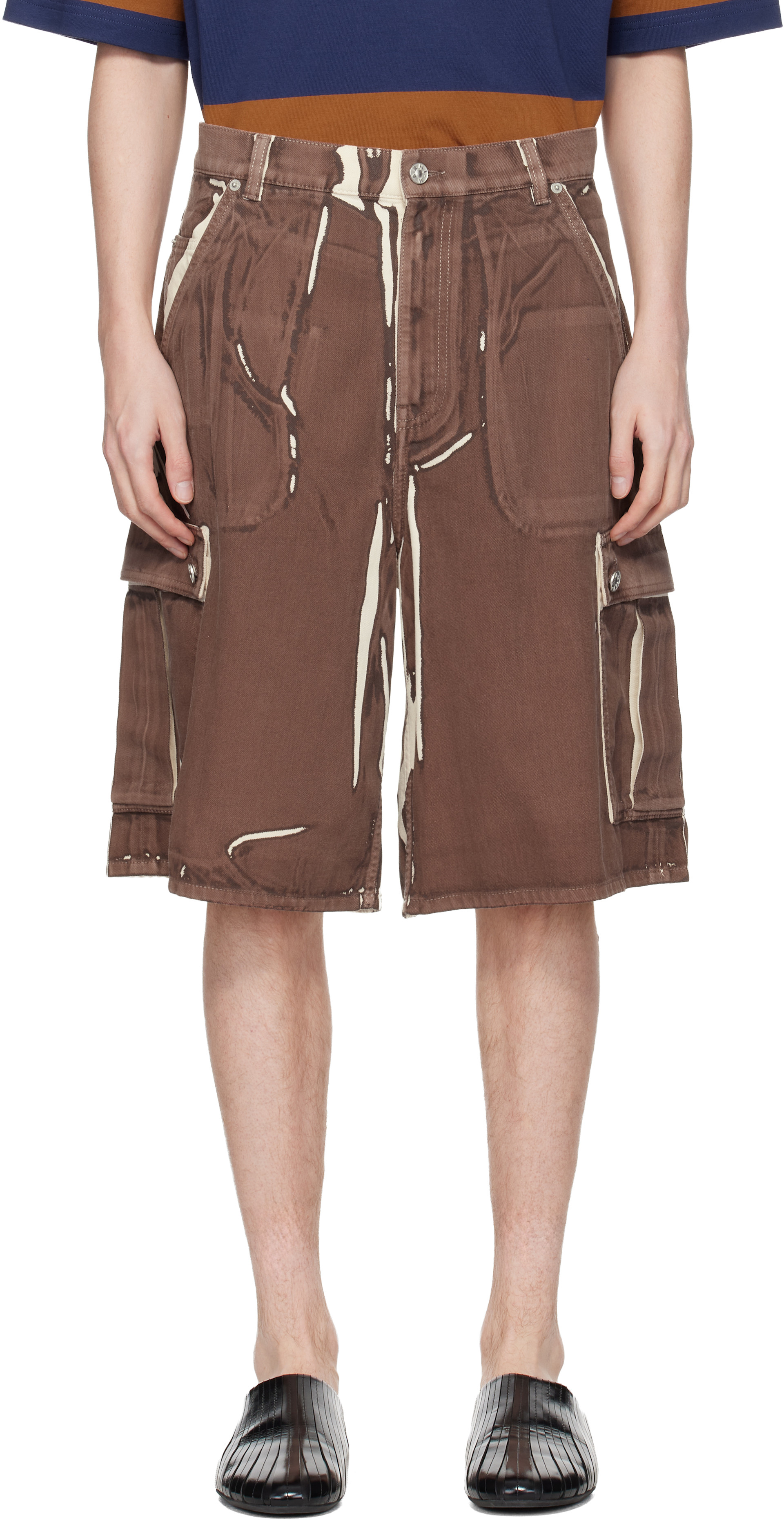 Marni - Short cargo brun en denim