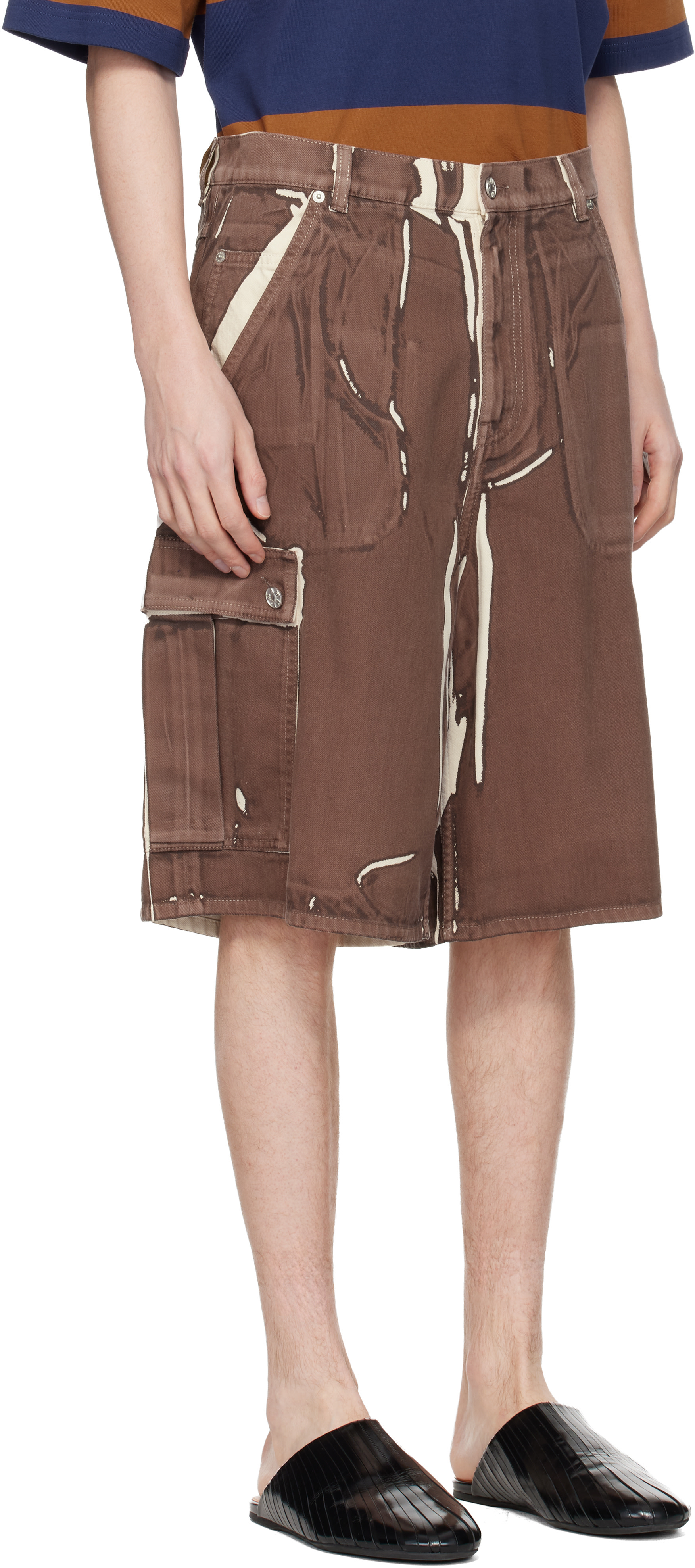 Marni - Short cargo brun en denim