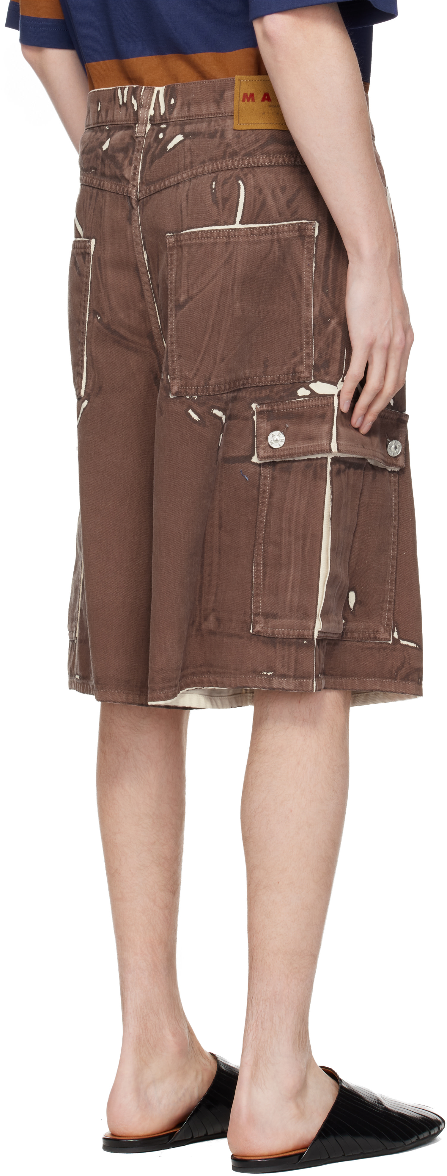 Marni - Short cargo brun en denim