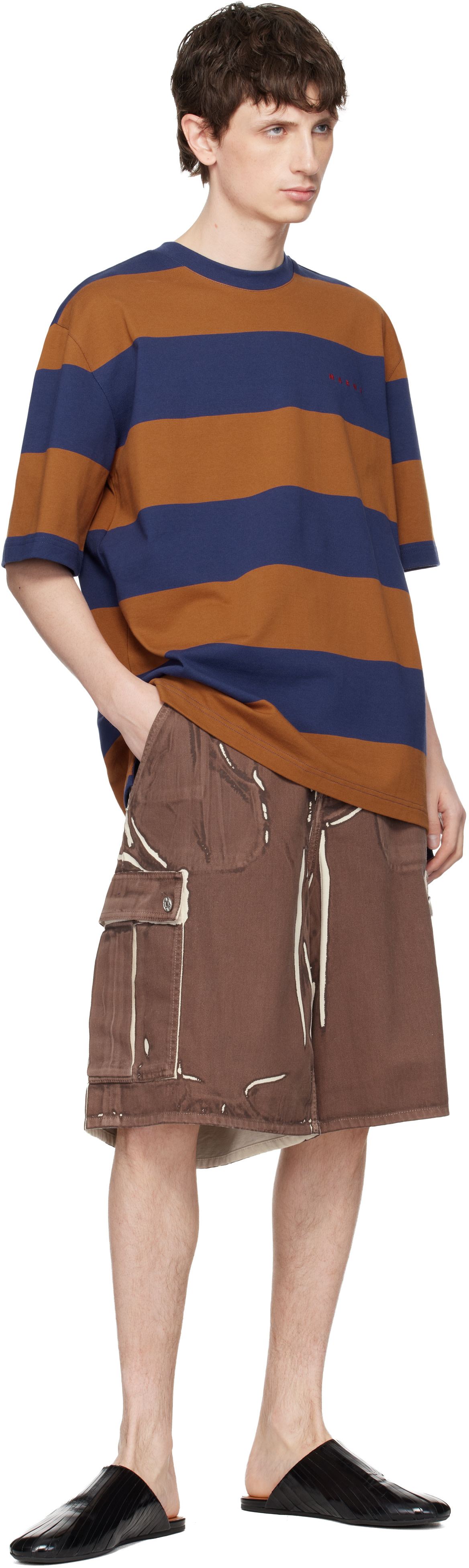 Marni - Short cargo brun en denim