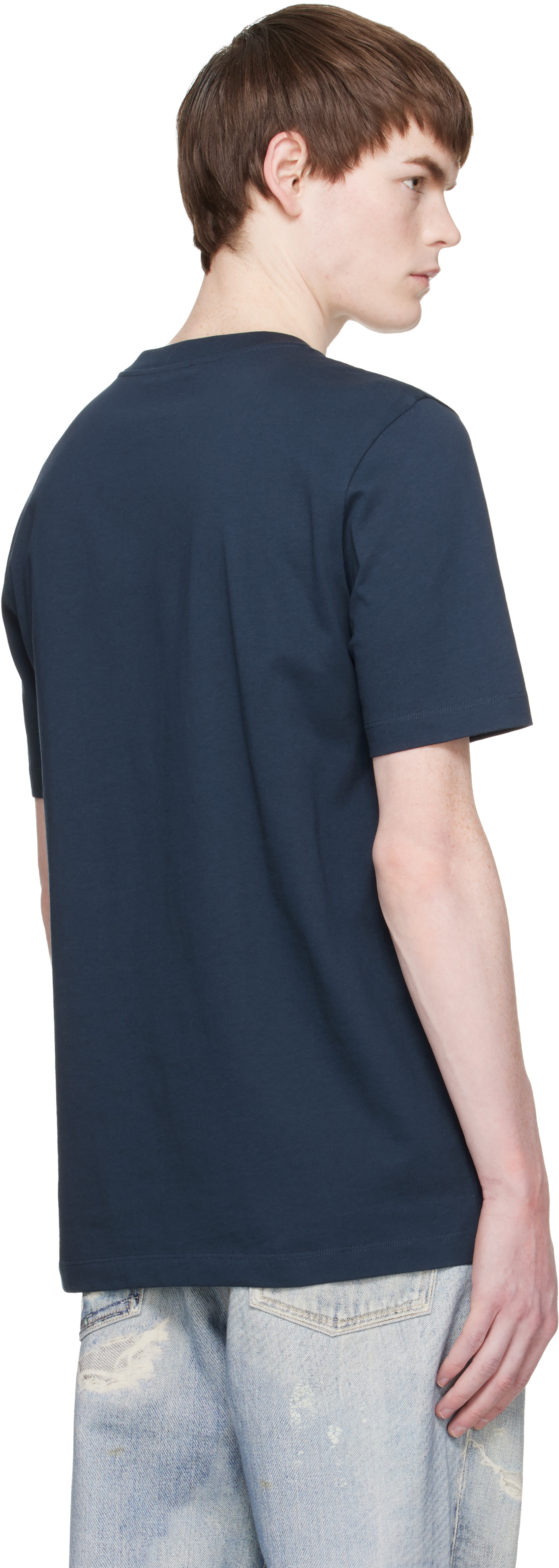 Marni - Navy Cotton 'Marni Frame Logo Print' T-shirt