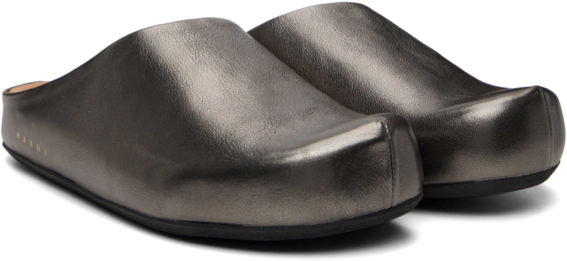Marni - Gunmetal Fussbett Sabot Slip-on Loafers
