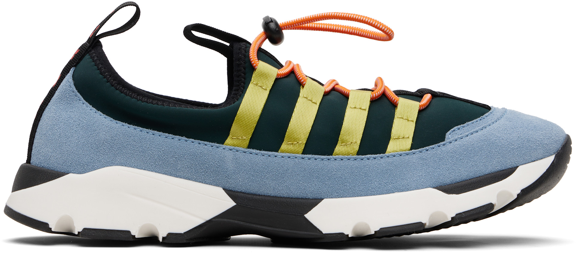 Marni - Baskets de course vert et bleu à laçage