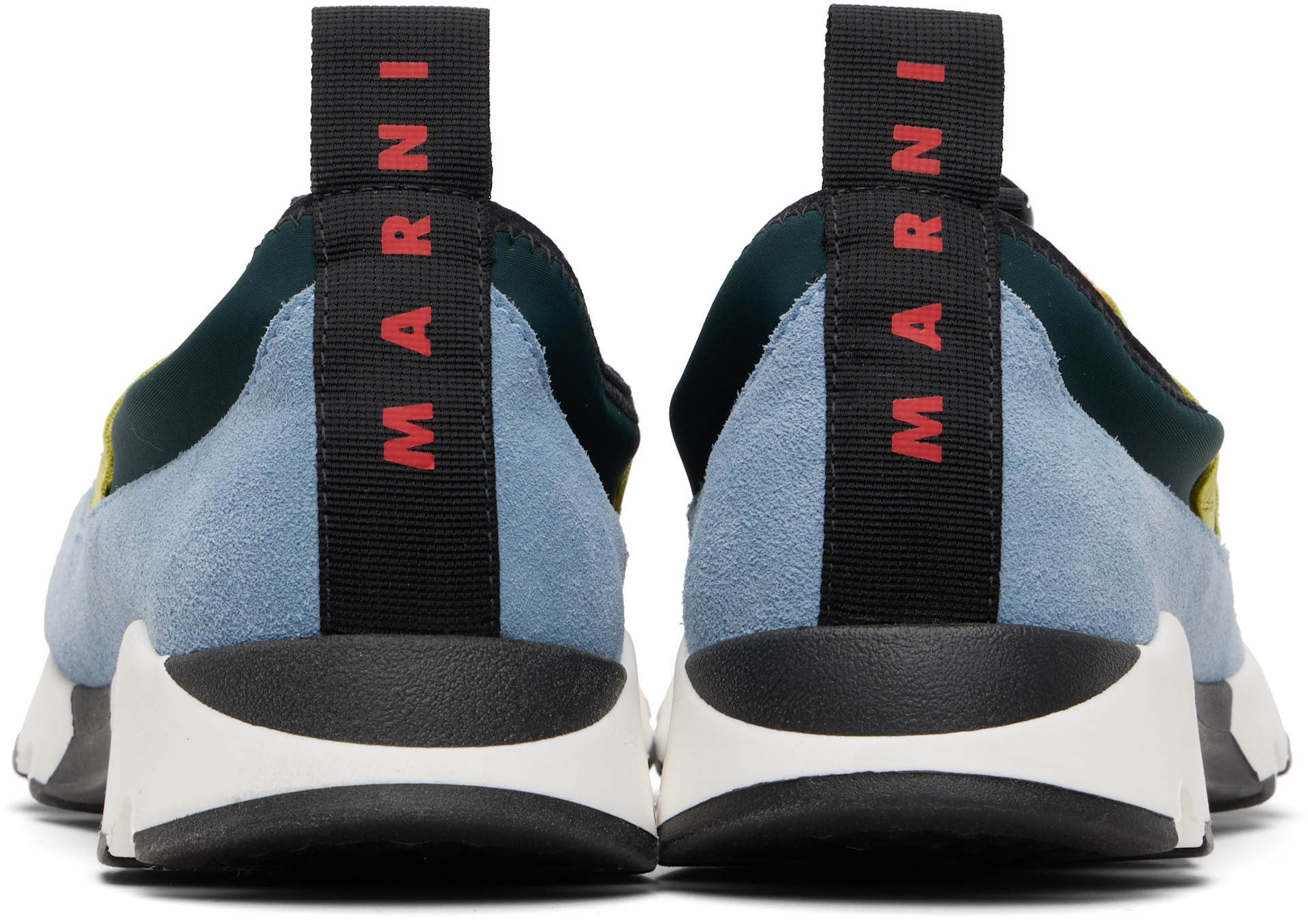 Marni - Baskets de course vert et bleu à laçage