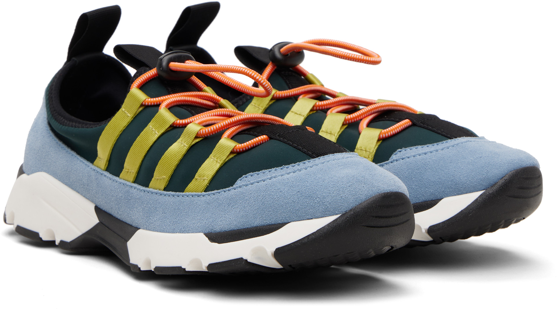 Marni - Baskets de course vert et bleu à laçage