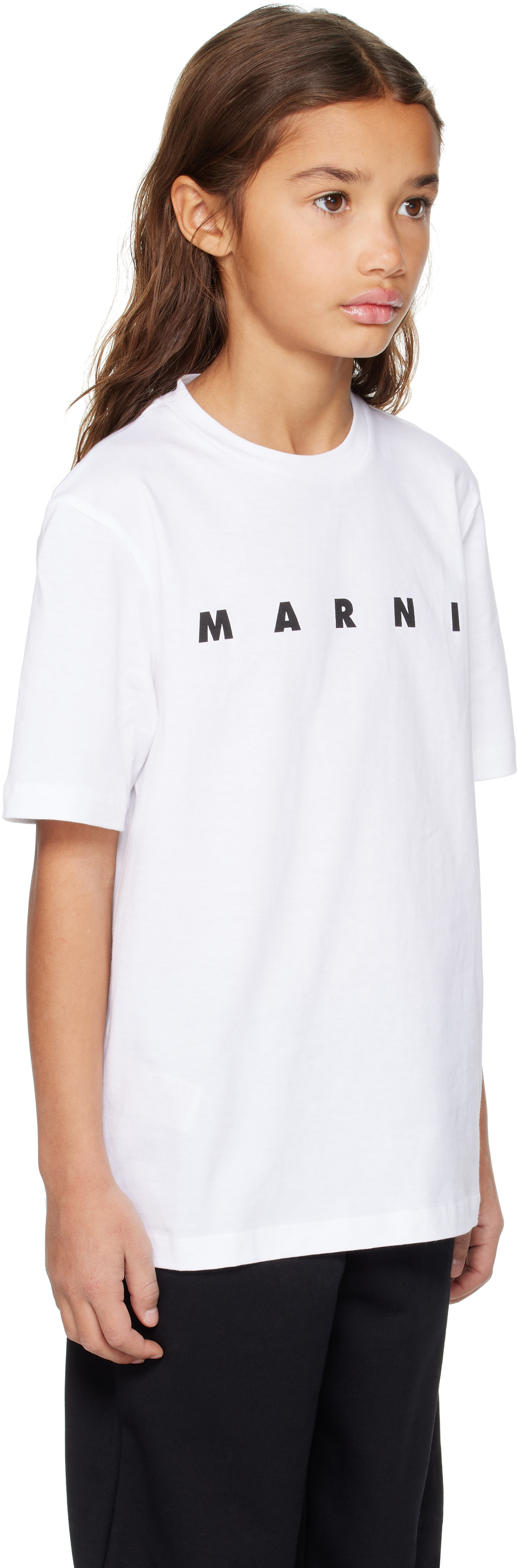 Marni: キッズ｜ホワイト コットン ロゴ Tシャツ | SSENSE 日本