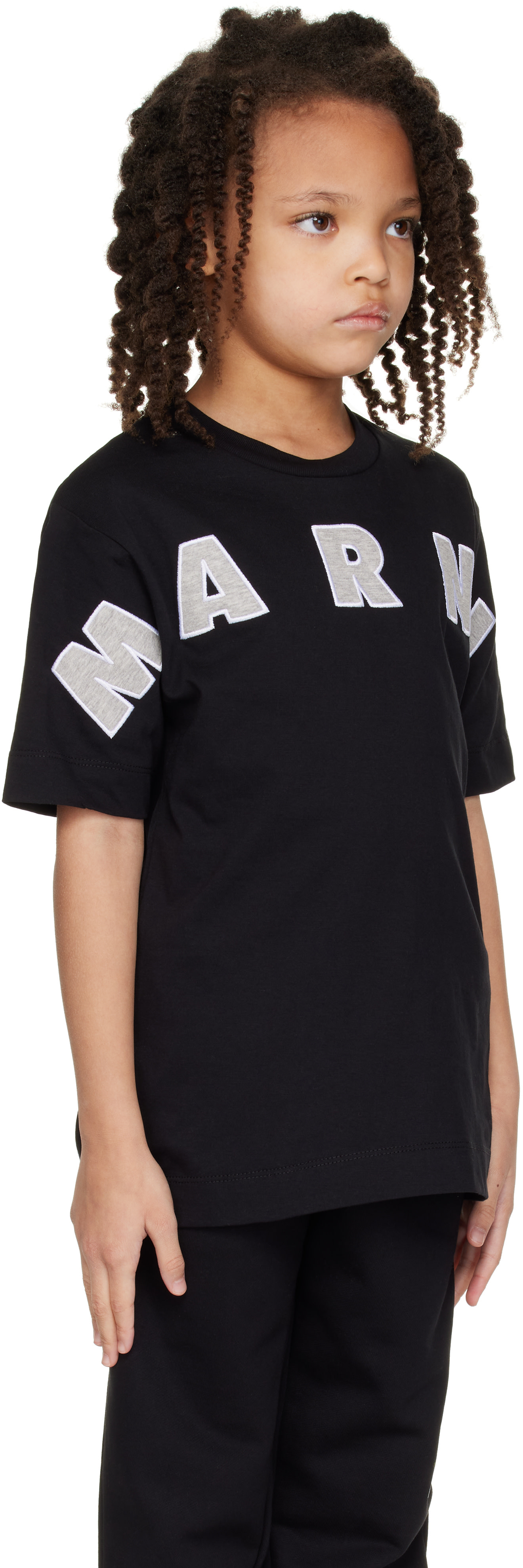 Marni: キッズ｜ブラック ロゴアップリケ Tシャツ | SSENSE 日本