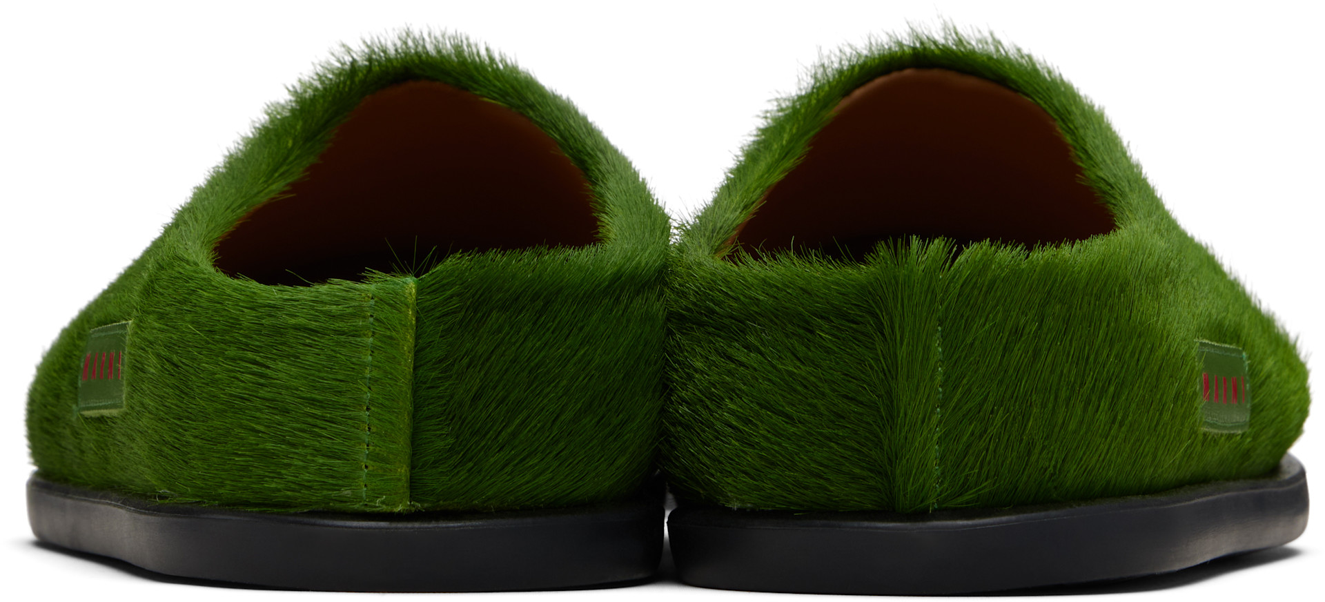 Marni: Kids Green Fussbett Slip-on Loafers | SSENSE