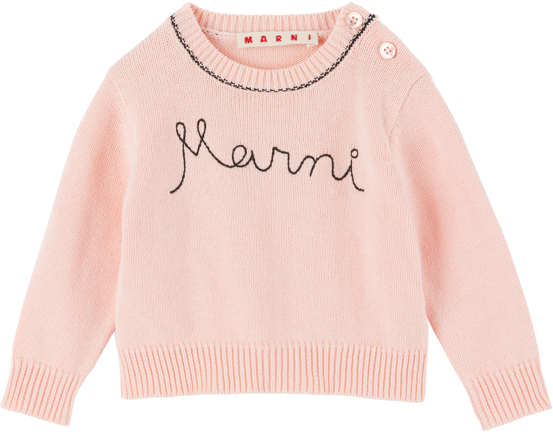 Marni - Bébé | Pull rose à logo brodé