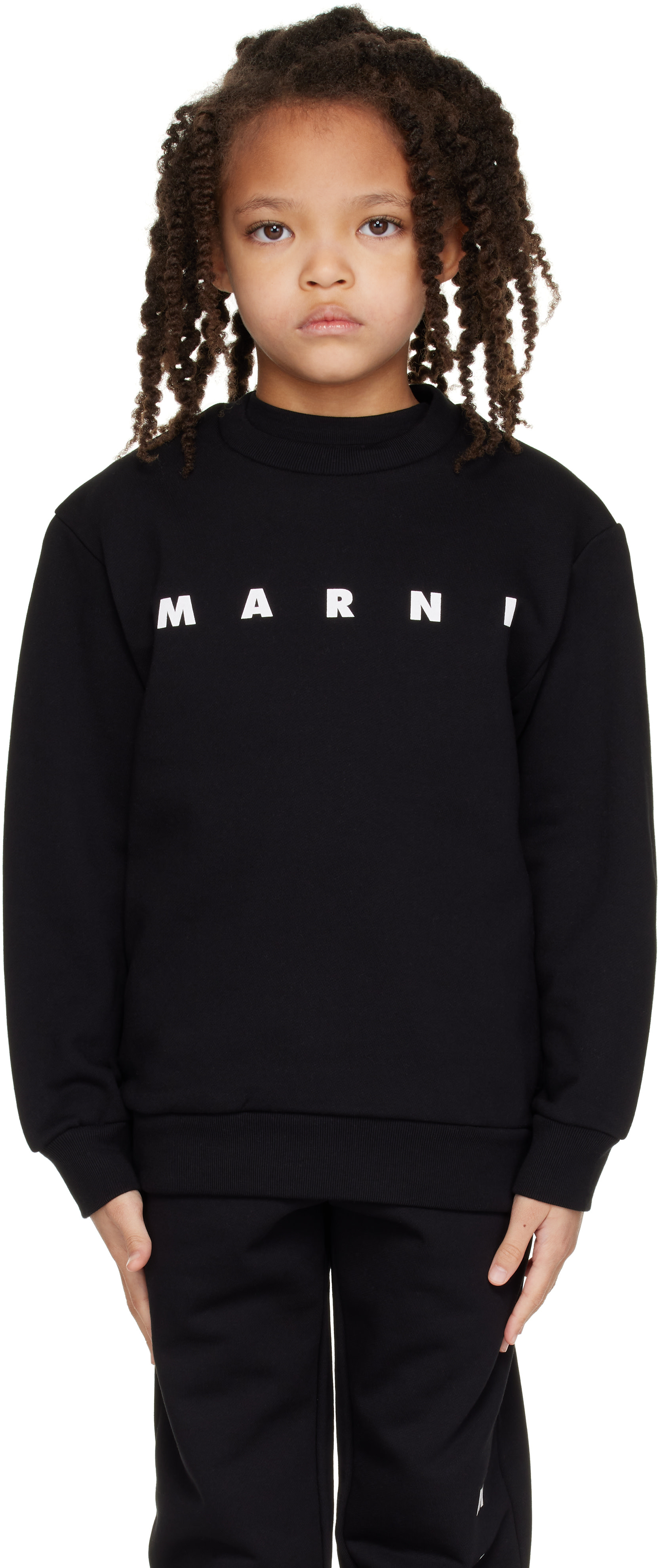 Marni - Enfant | Pull molletonné noir en coton