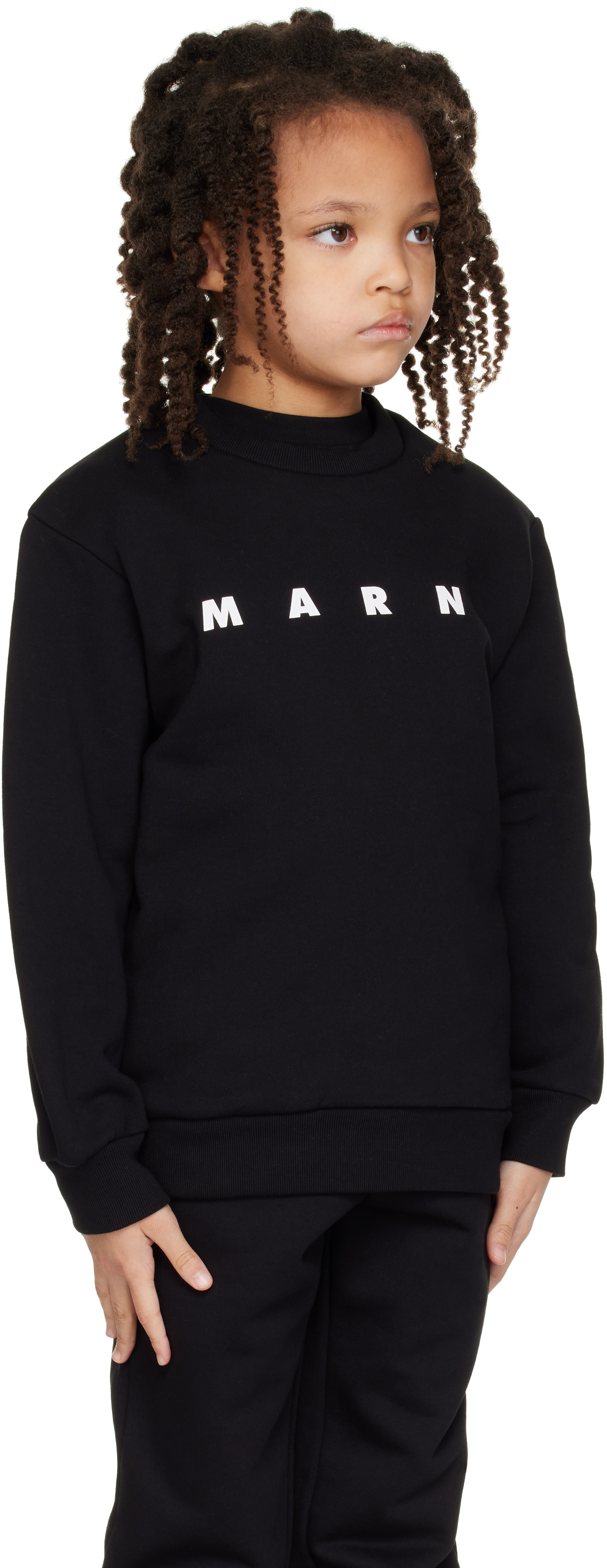 Marni - Enfant | Pull molletonné noir en coton