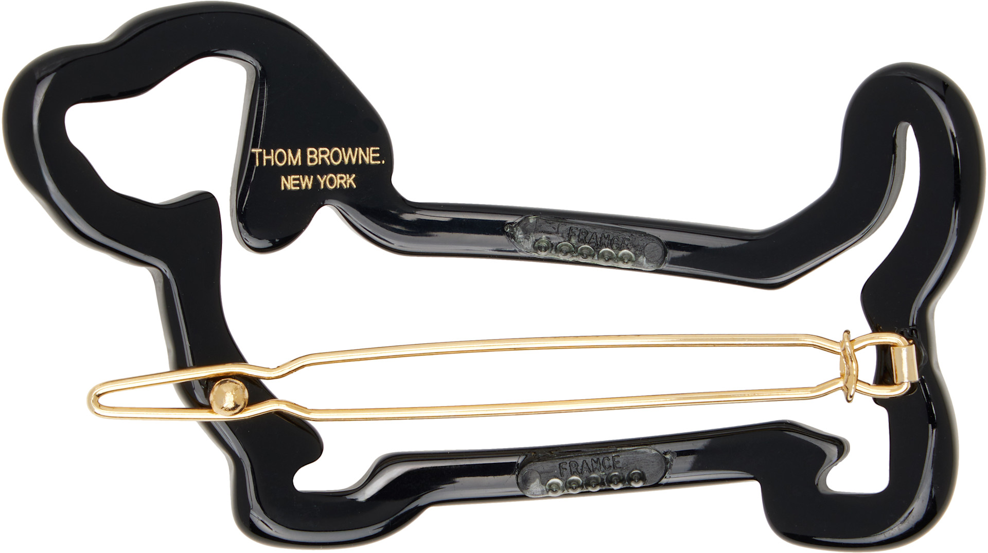 Thom Browne - Barrette Hector noire en acétate
