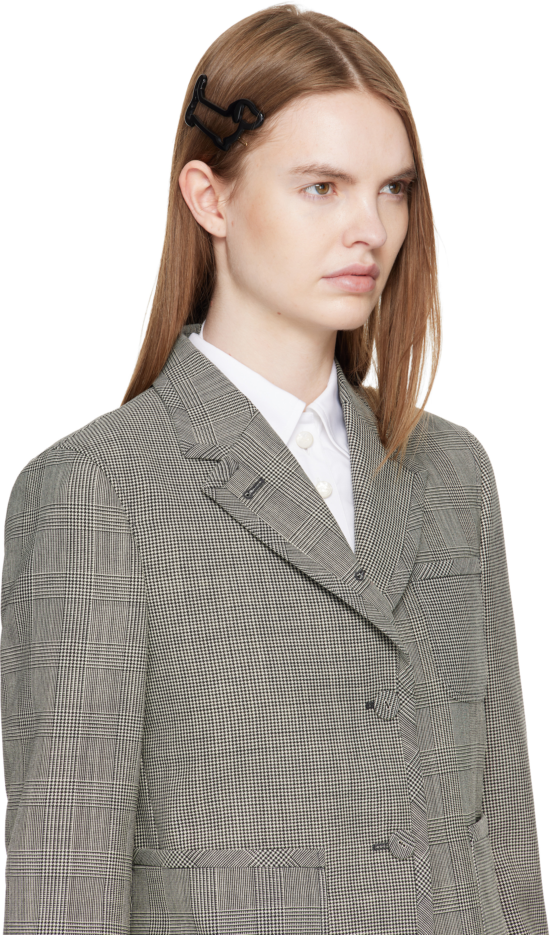 Thom Browne - Barrette Hector noire en acétate
