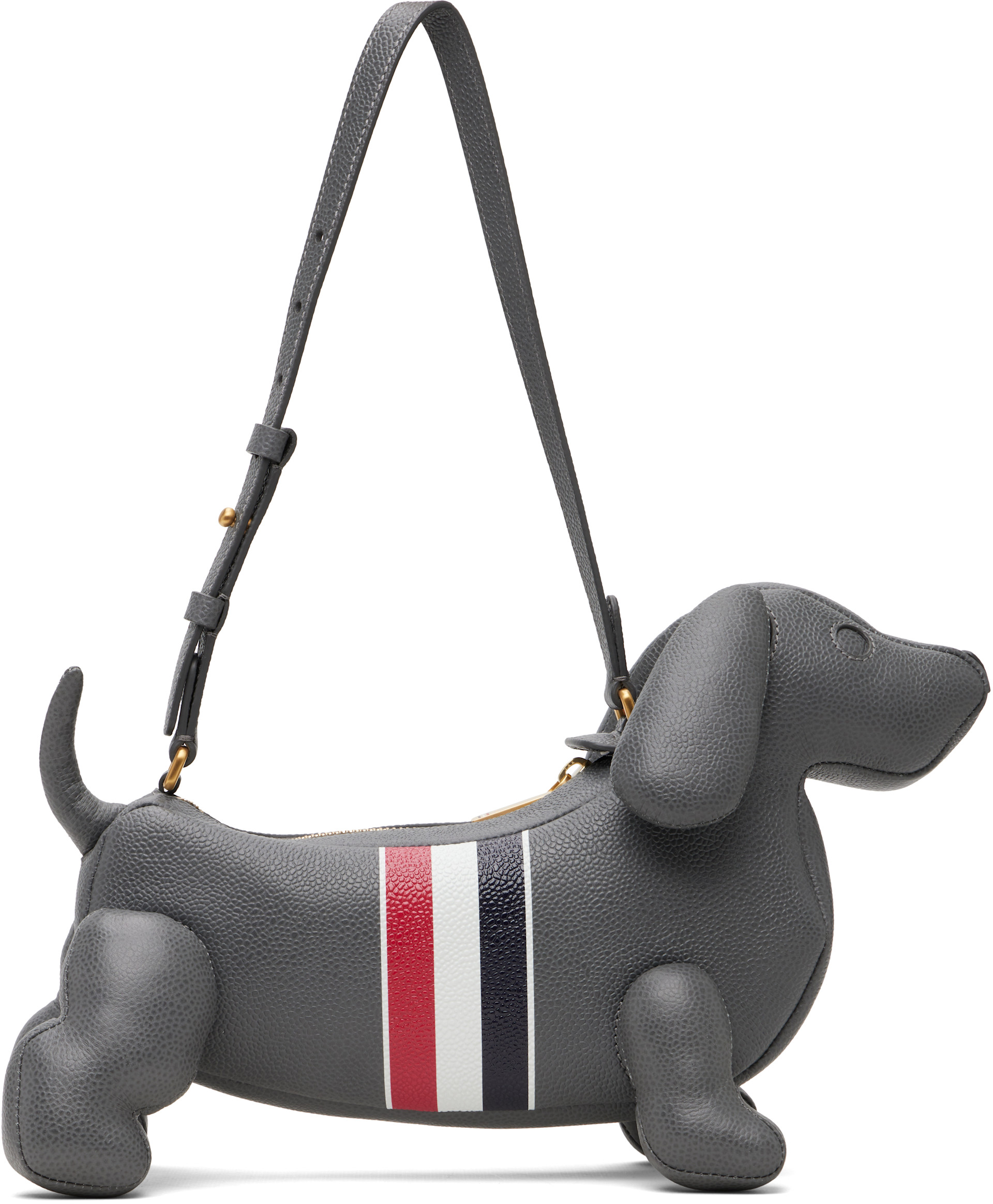 Thom Browne: グレー RWB Stripe Baby Hector バッグ | SSENSE 日本