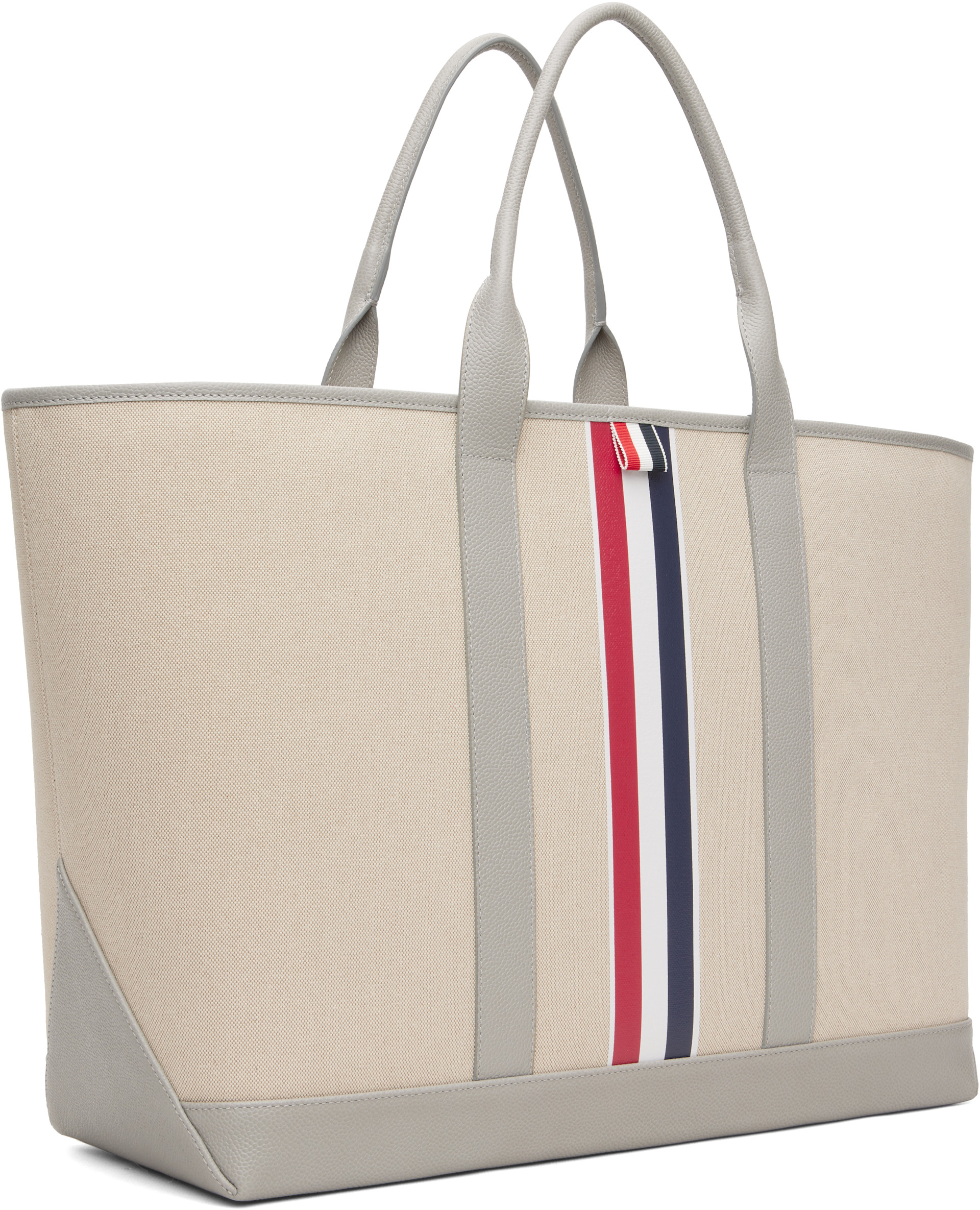 Thom Browne - ベージュ ミディアム RWB Stripe Tool トートバッグ