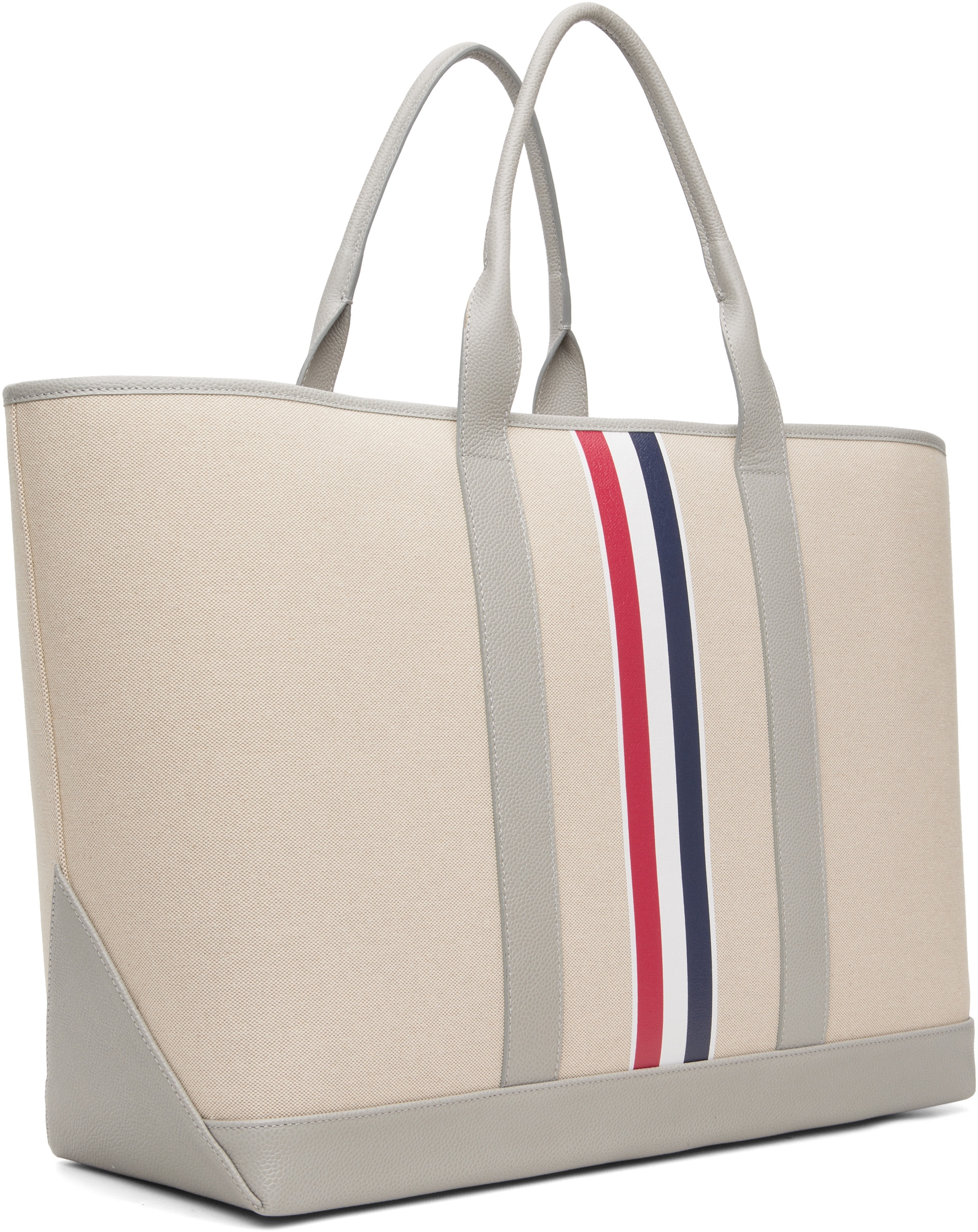 Thom Browne - ベージュ ミディアム RWB Stripe Tool トートバッグ