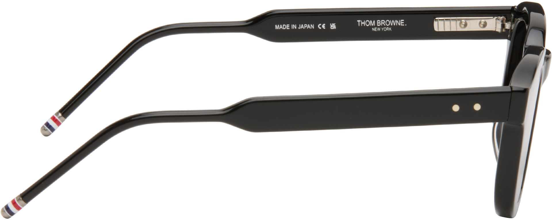 Thom Browne - Black Acetate Rectangular Sunglasses