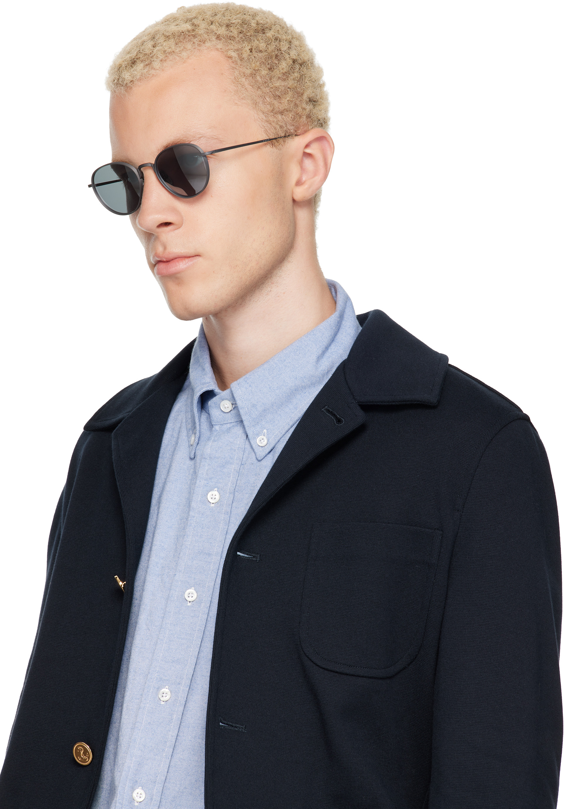 Thom Browne - Gray Titanium Round Sunglasses