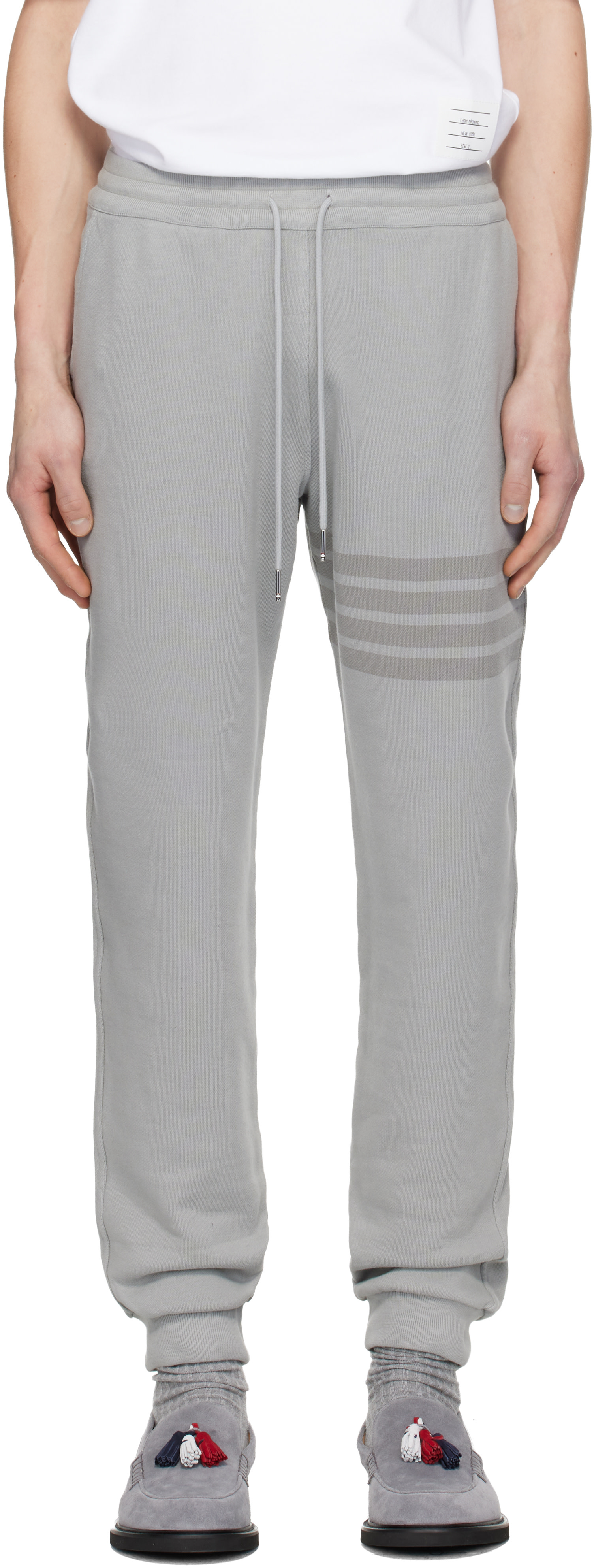 Thom Browne - Gray Overdyed Solid Loopback 4 Bar Sweatpants