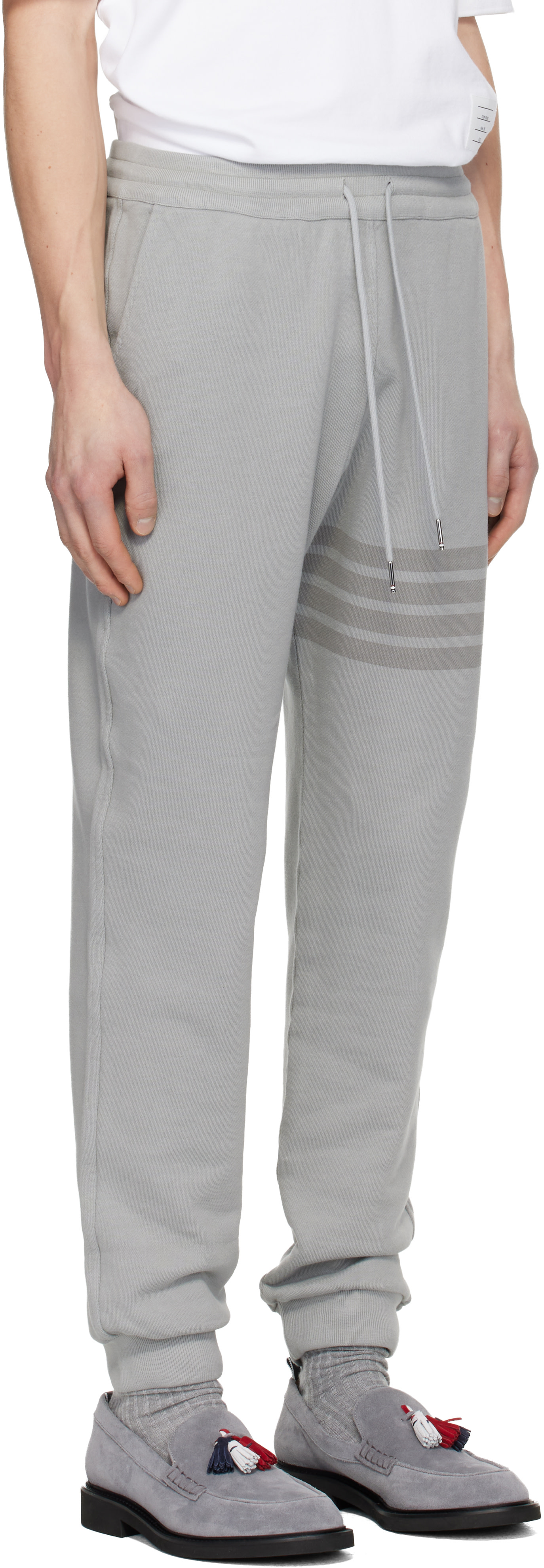 Thom Browne - Gray Overdyed Solid Loopback 4 Bar Sweatpants
