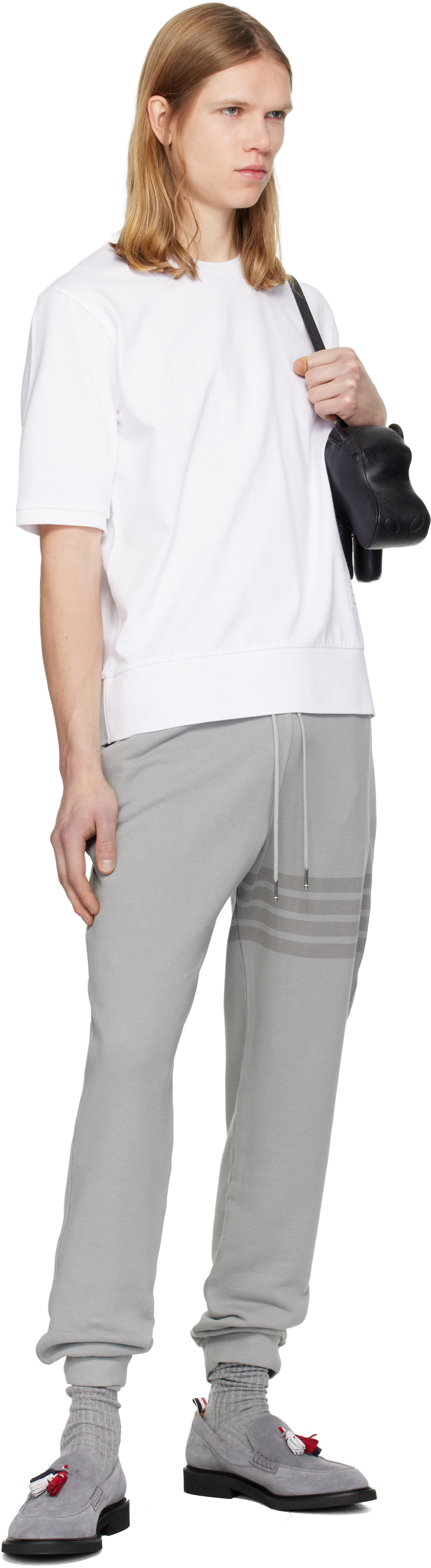 Thom Browne - Gray Overdyed Solid Loopback 4 Bar Sweatpants