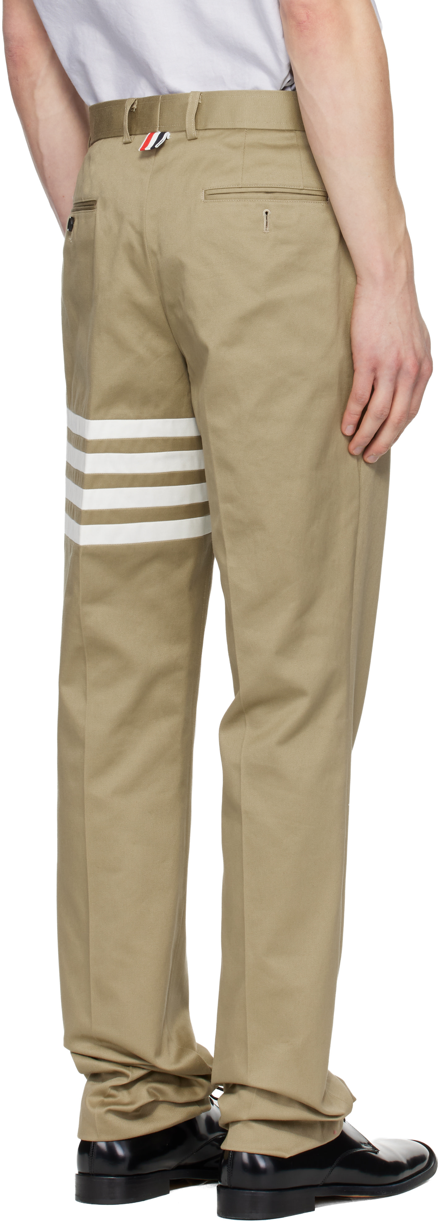 トムブラウンTHOM BROWNE. 4BARチノ SIZE.1 ベージュ Thom Browne: Beige Cotton Twill 4-Bar Unconstructed Chino Trousers