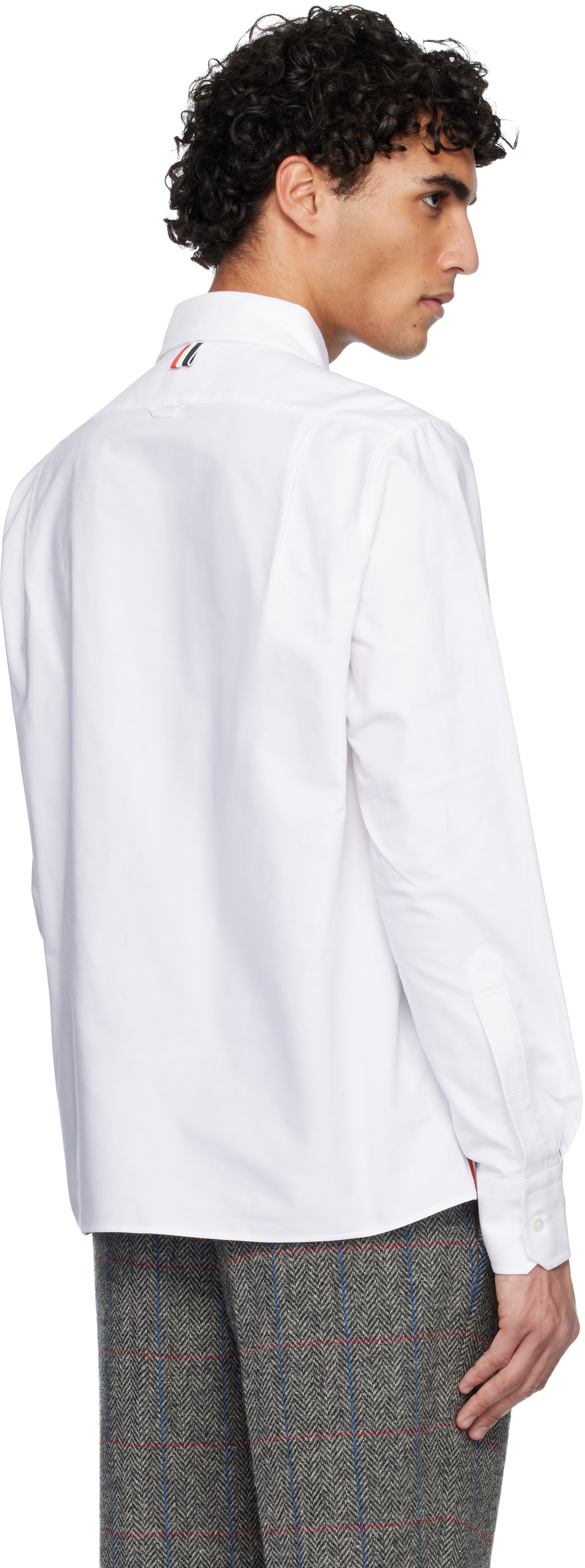 Thom Browne: White 4-Bar Oxford Shirt | SSENSE