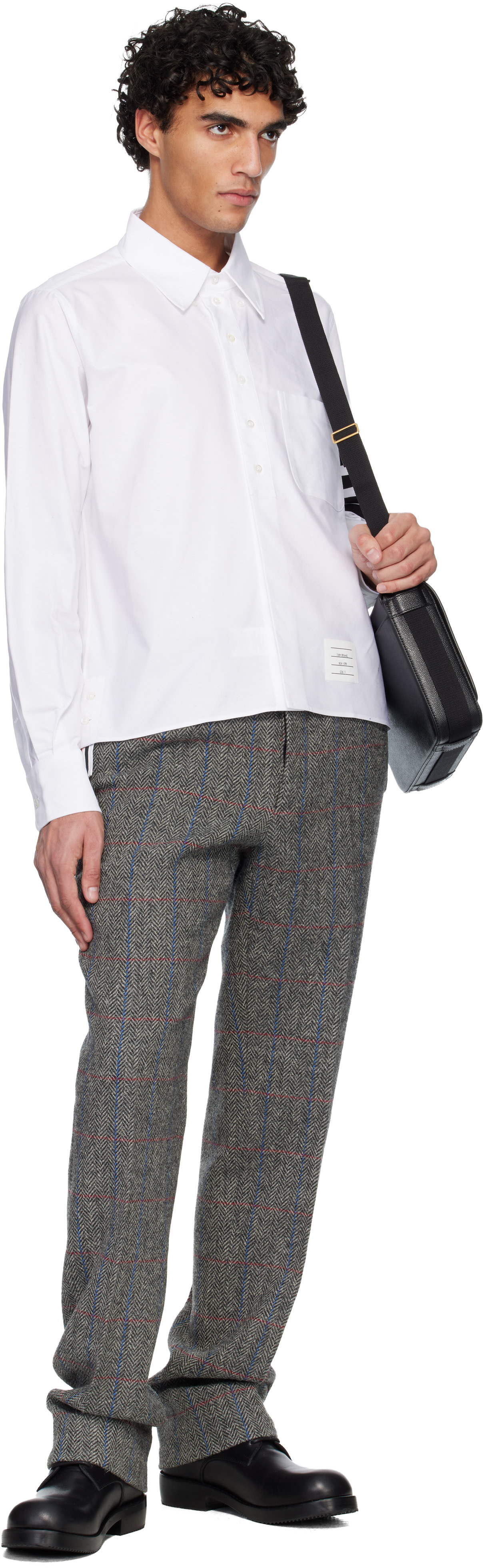 Thom Browne: White 4-Bar Oxford Shirt | SSENSE