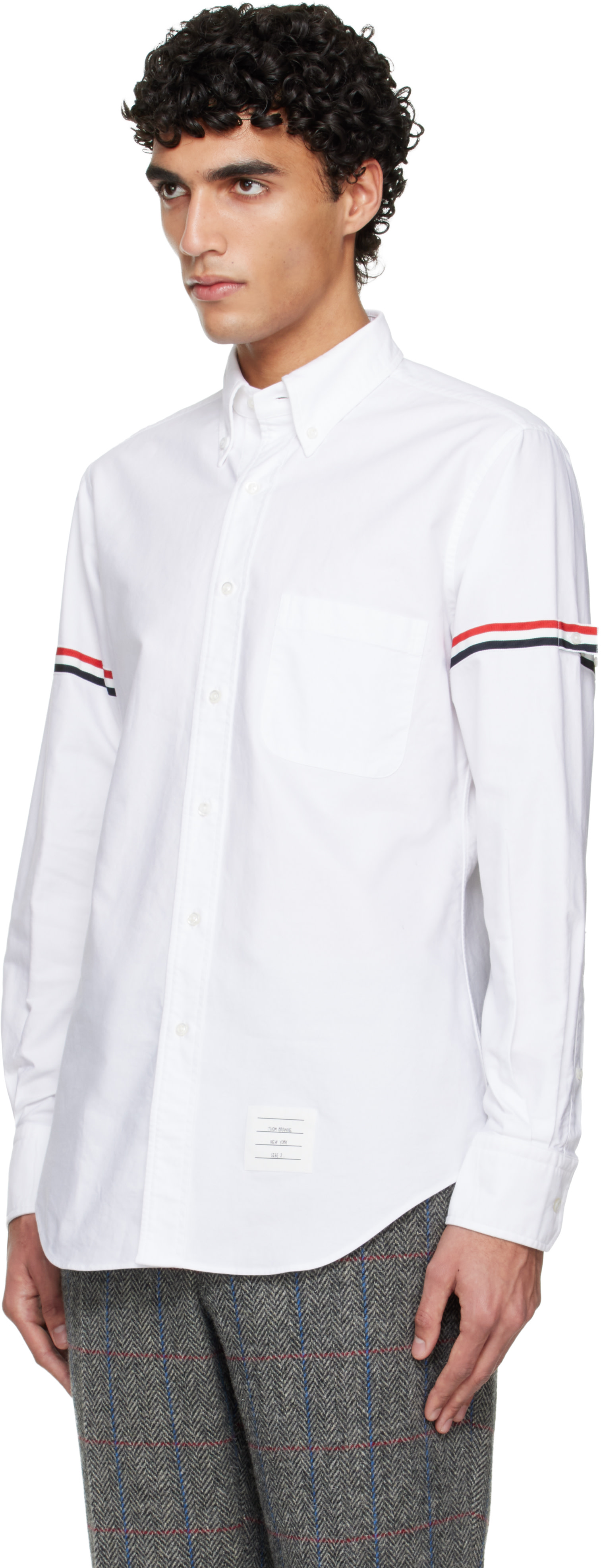 Thom Browne: White Oxford Armbands Classic Shirt | SSENSE
