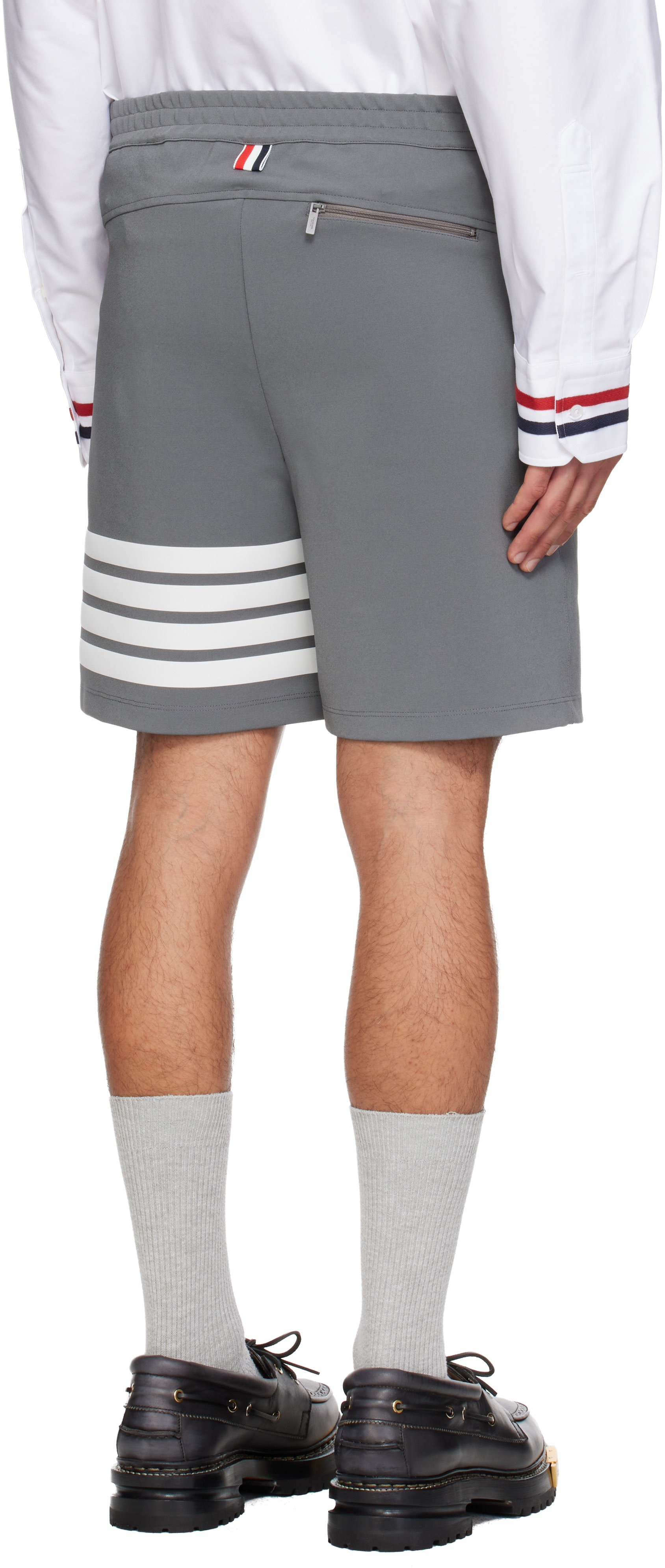 Thom Browne - Short technique gris à quatre rayures