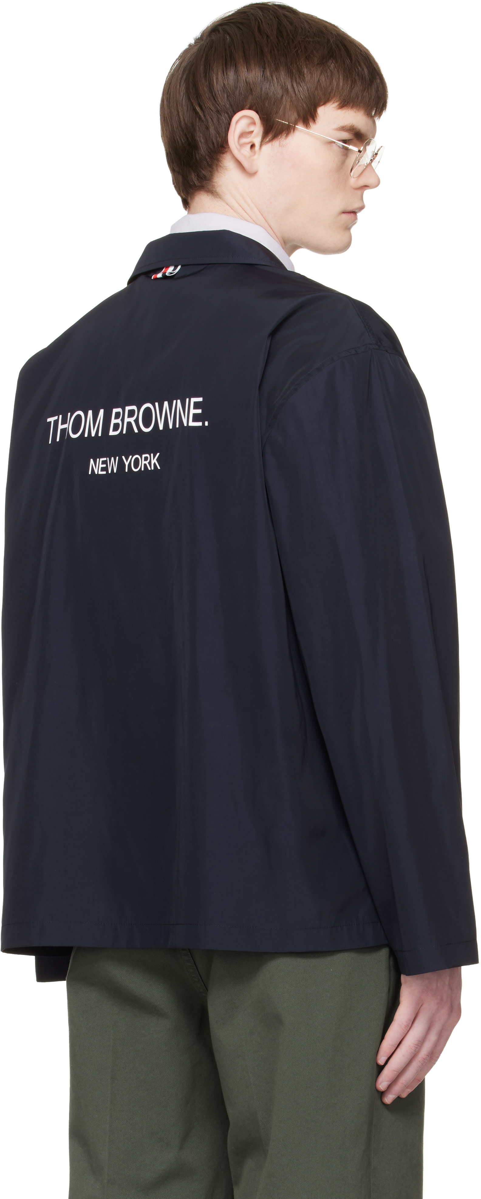 Thom Browne - 네이비 패커블 플랩 포켓 블레이저