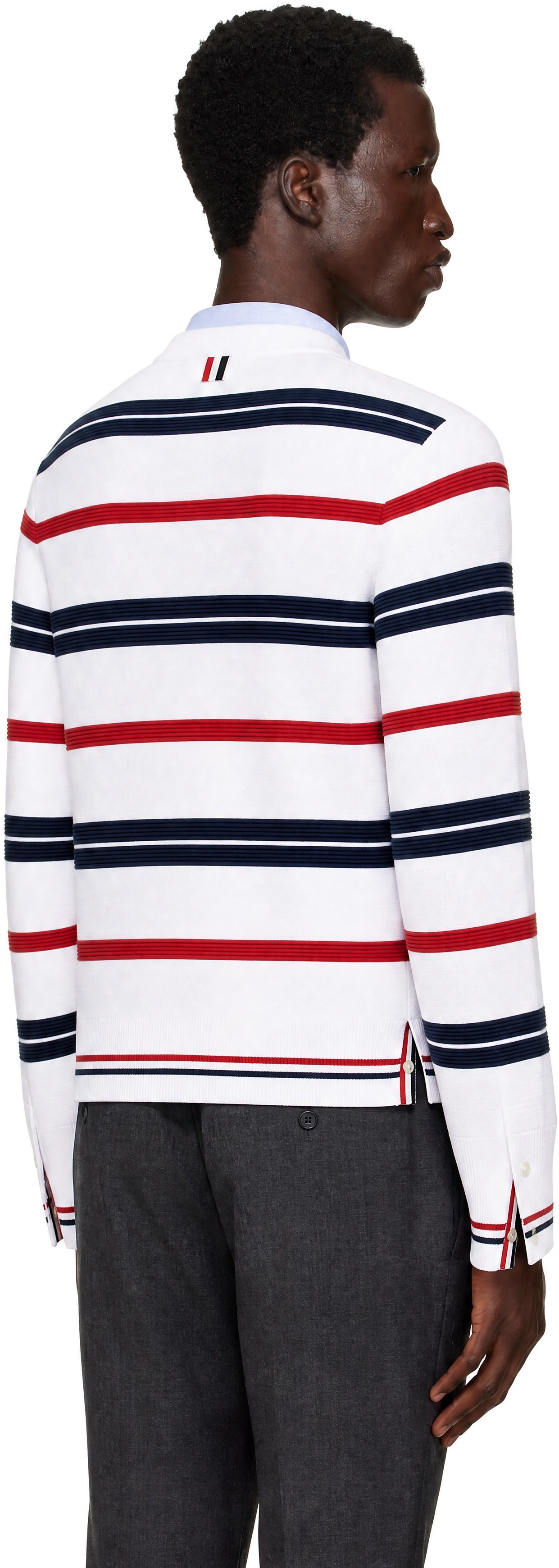 Thom Browne - White Rep Stripe RWB Pullover Sweater
