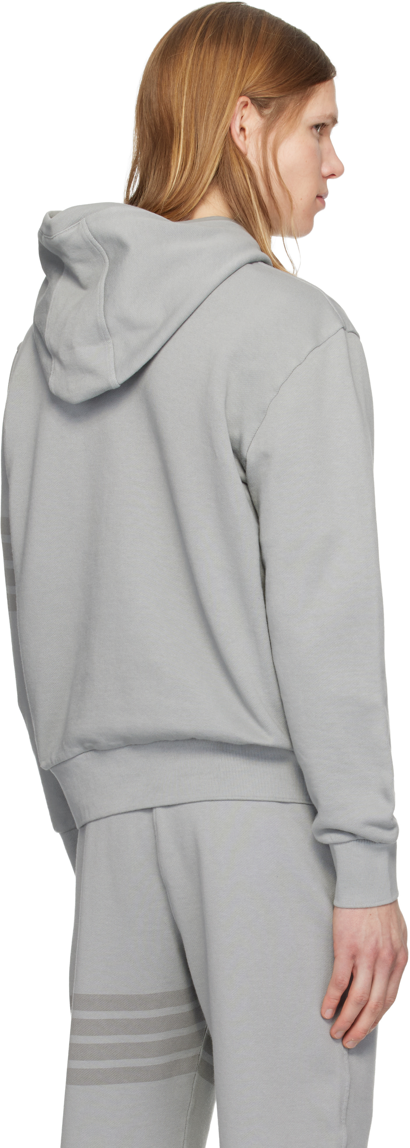 Thom Browne - Gray Solid Loopback Overdyed 4-Bar Hoodie