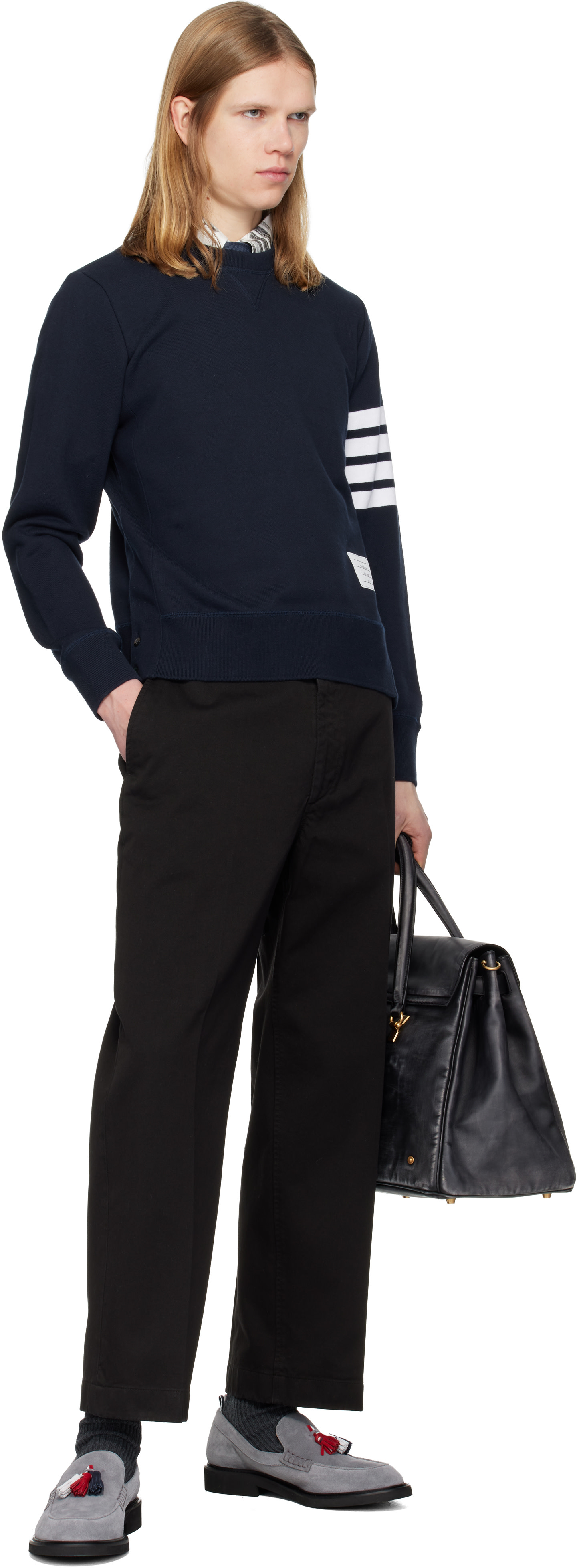 Thom Browne クラシック 4BAR スウェットシャツ Classic Loopback 4-Bar Sweatshirt | Thom Browne