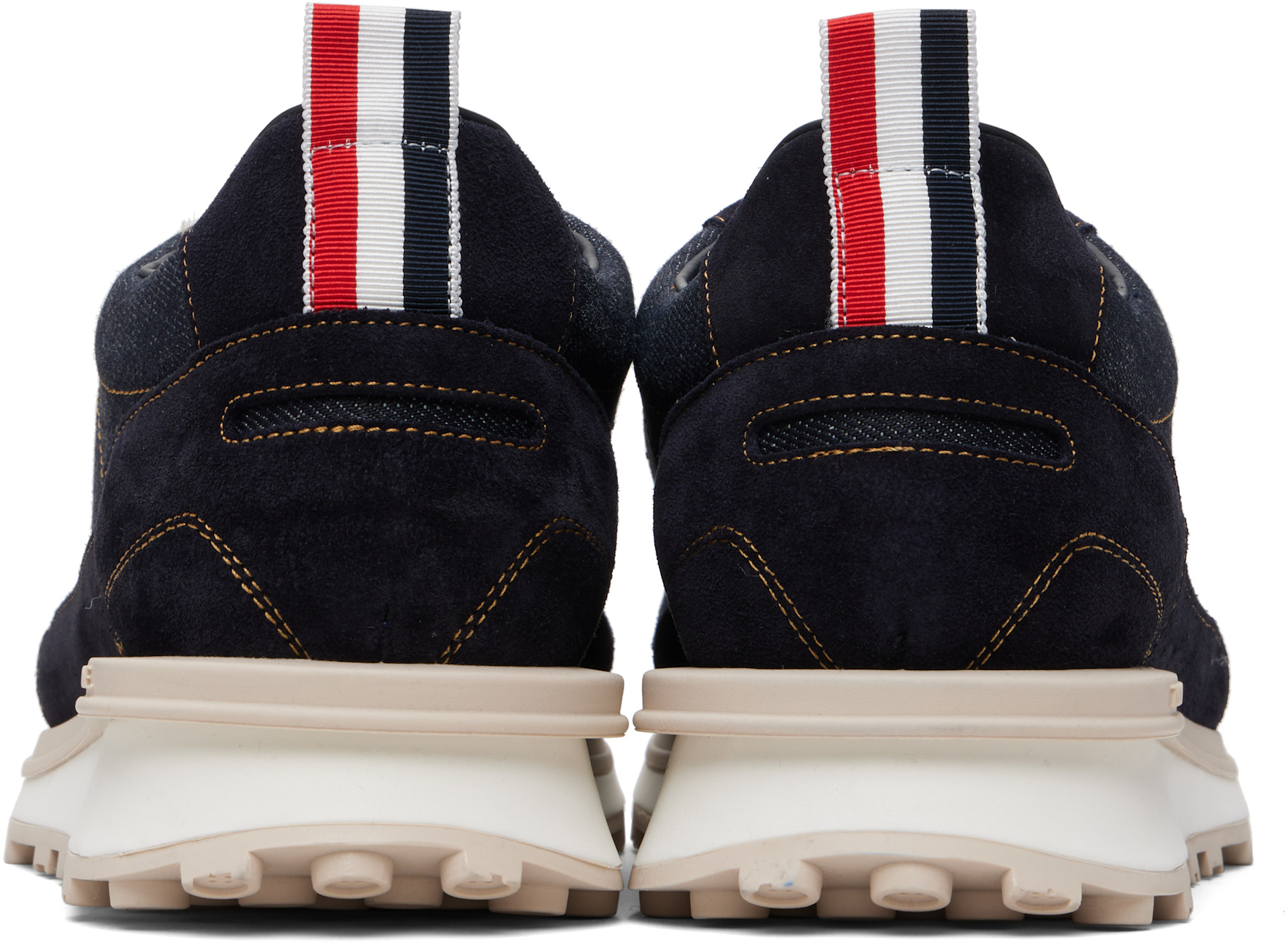 Thom Browne - 네이비 셀비지 데님 테크 러너 알룸나이 스니커즈