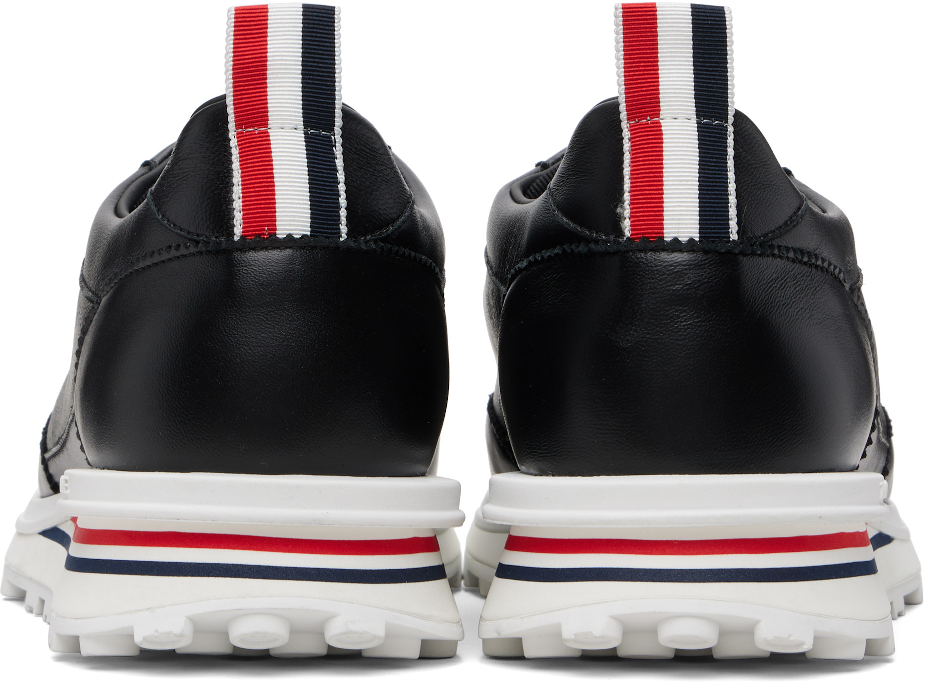 Thom Browne - 블랙 소프트 나파 RWB 테크 러너 스니커즈