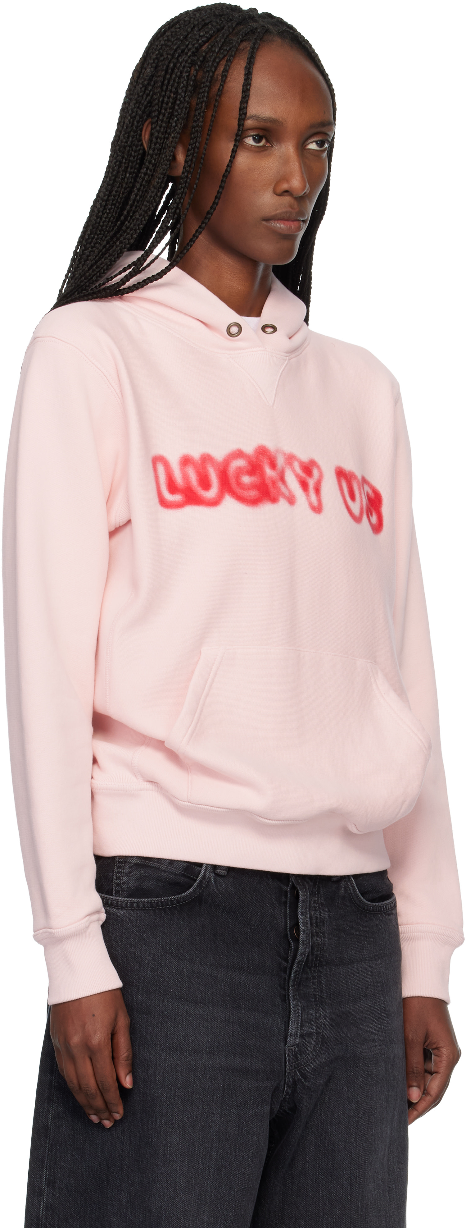 KENZO ピンク フード付きパーカー M Kenzo: Pink Kenzo Paris 'KENZO Words' Hoodie | SSENSE