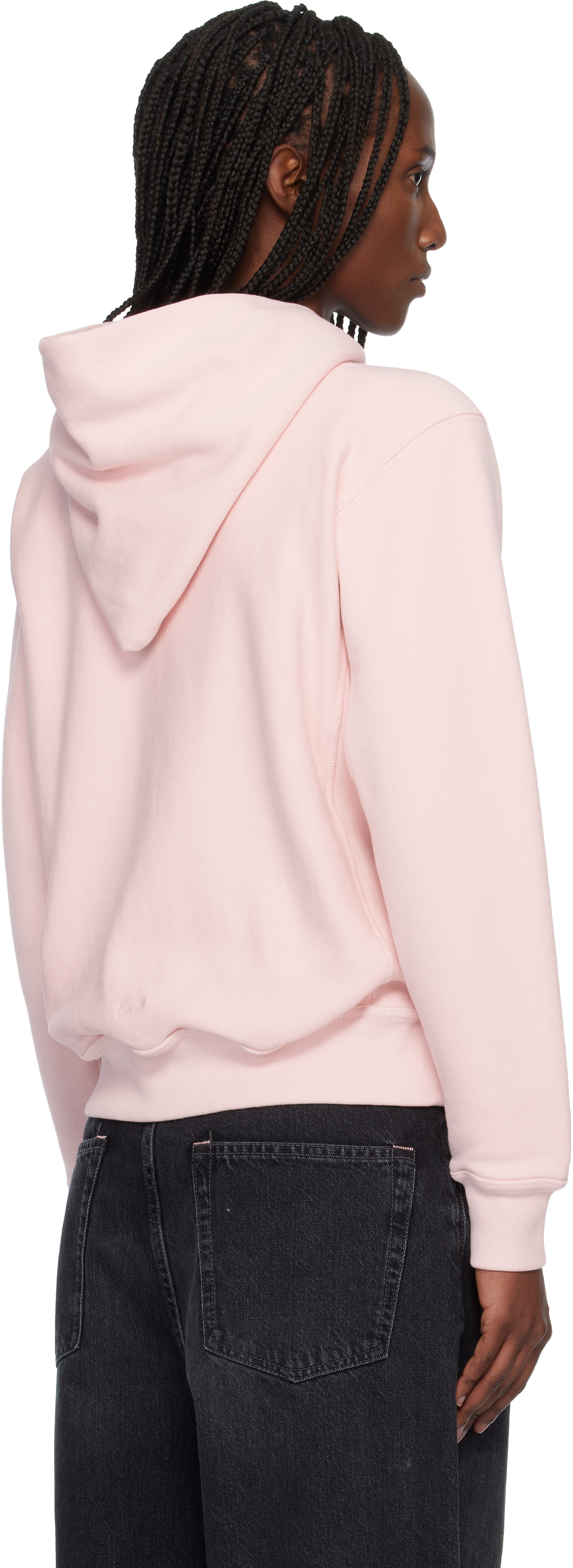 Kenzo - Pull à capuche rose à texte