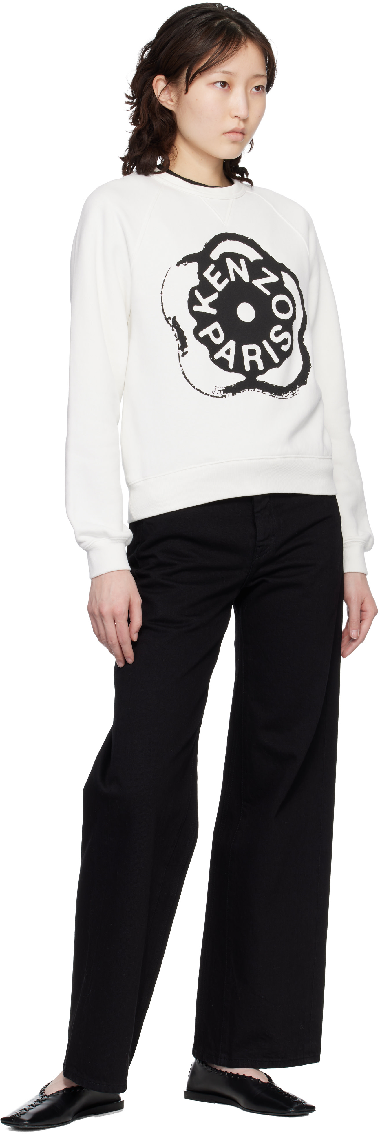 Kenzo - Pull molletonné blanc cassé - BOKE FLOWER 2.0