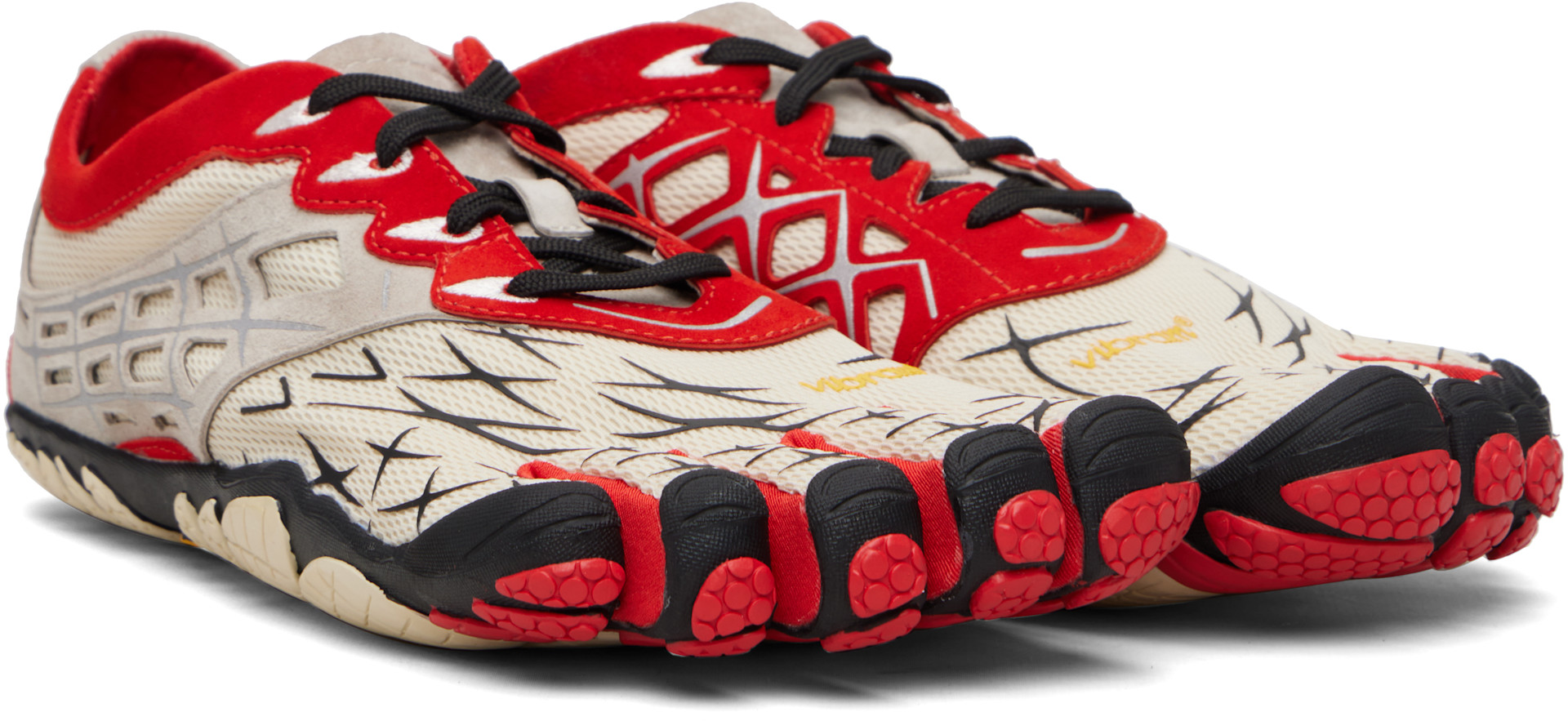 Vibram FiveFingers: Off-White & Red Seeya LS EVO Sneakers | SSENSE